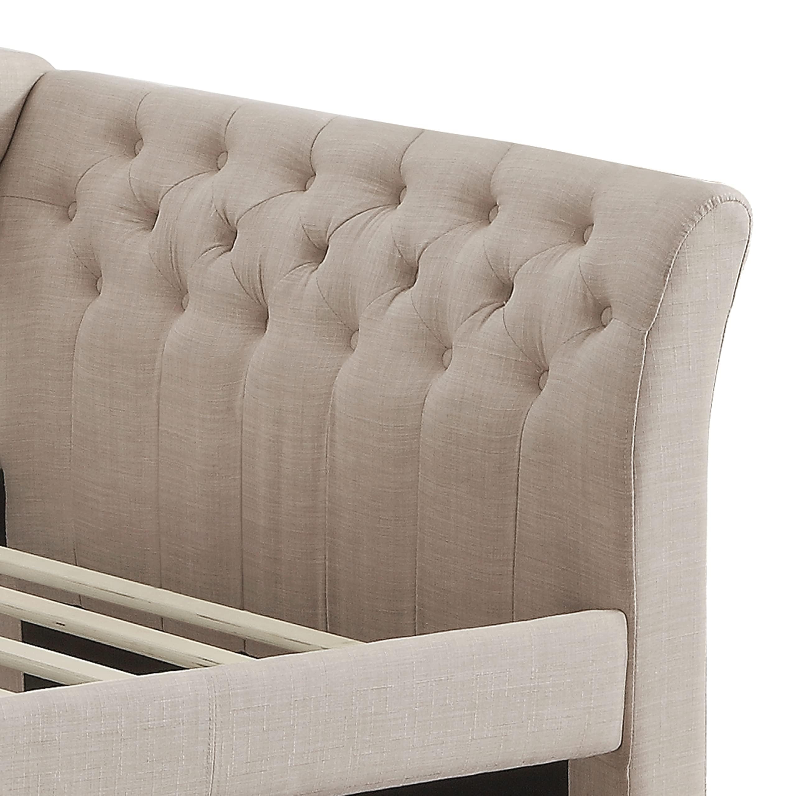 Adrie Upholstered Twin Daybed with Tufted Button, Daybed with Trundle