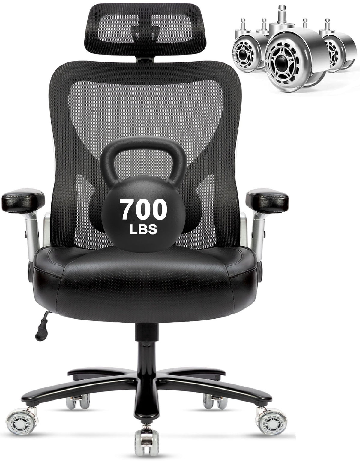 Big & Tall Ergonomic Mesh Office Chair – Heavy Duty, 700 LBS Capacity
