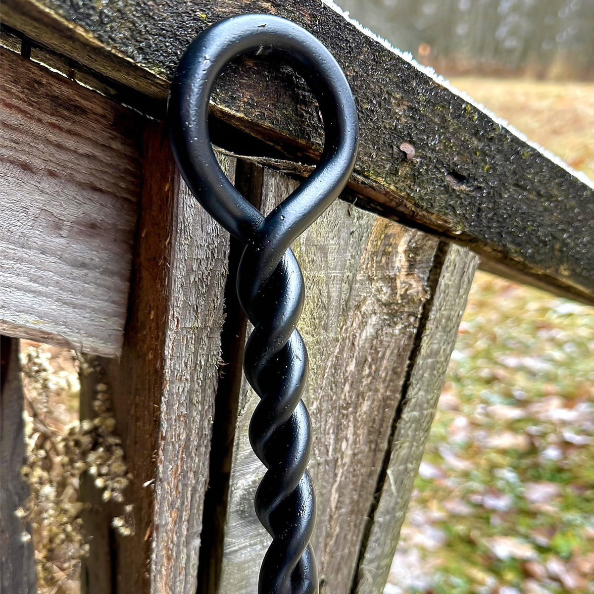 40-Inch Wrought Iron Fire Poker with Twisted Rope Handle