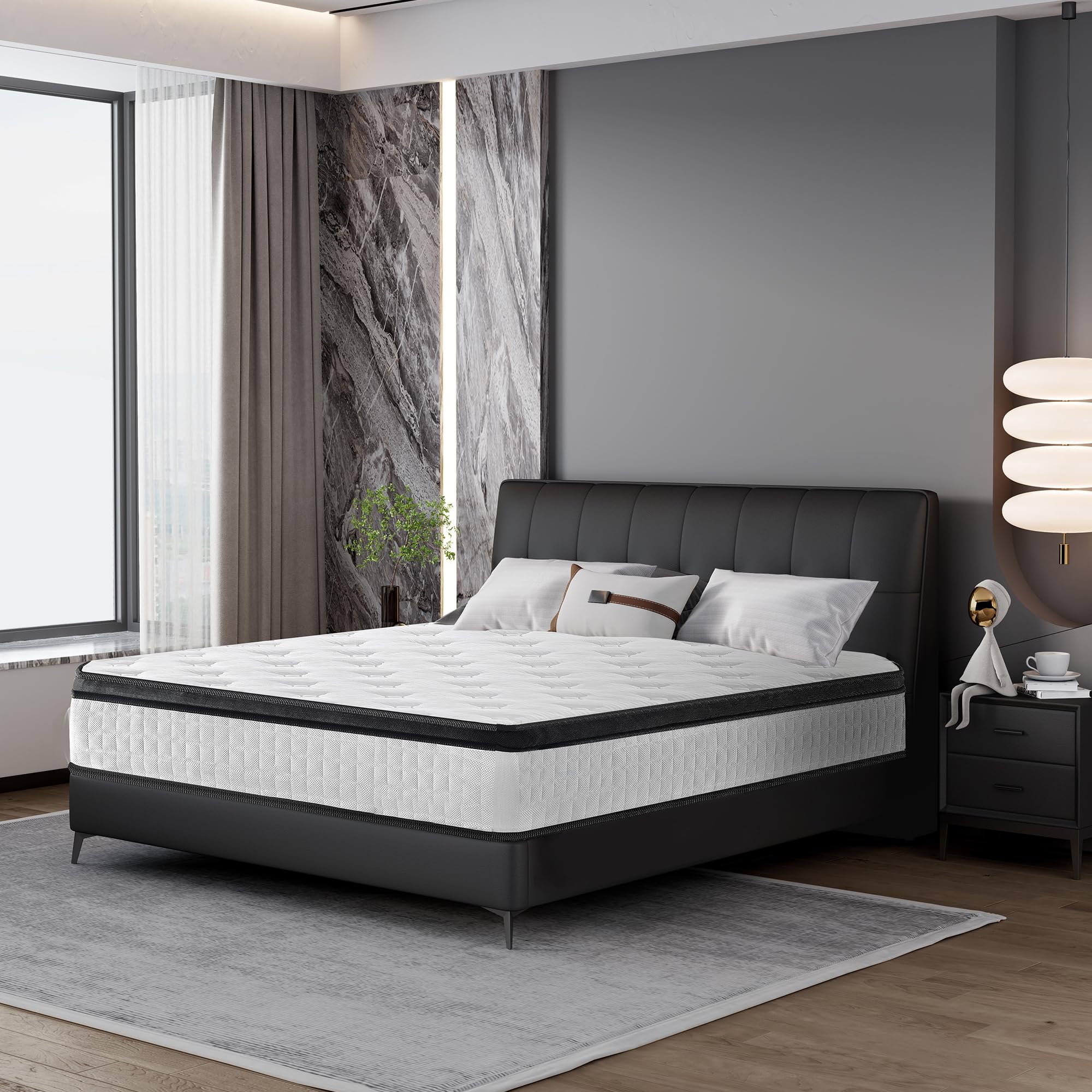 【2025 Upgrade】 12 Inch Queen Size Hybrid Mattress in a Box