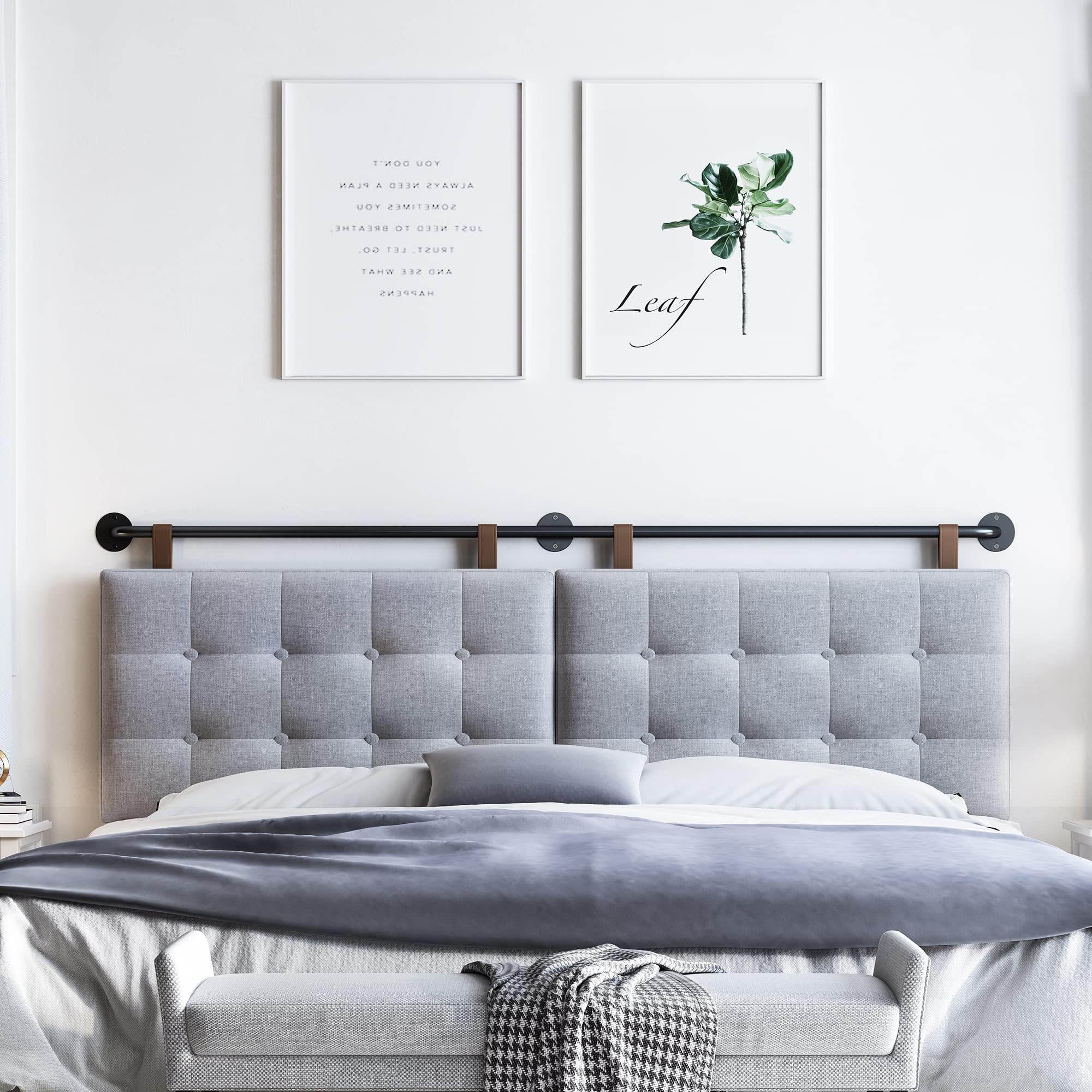 Headboard for King Size Bed, Wall Mounted Headboard with Fine Linen