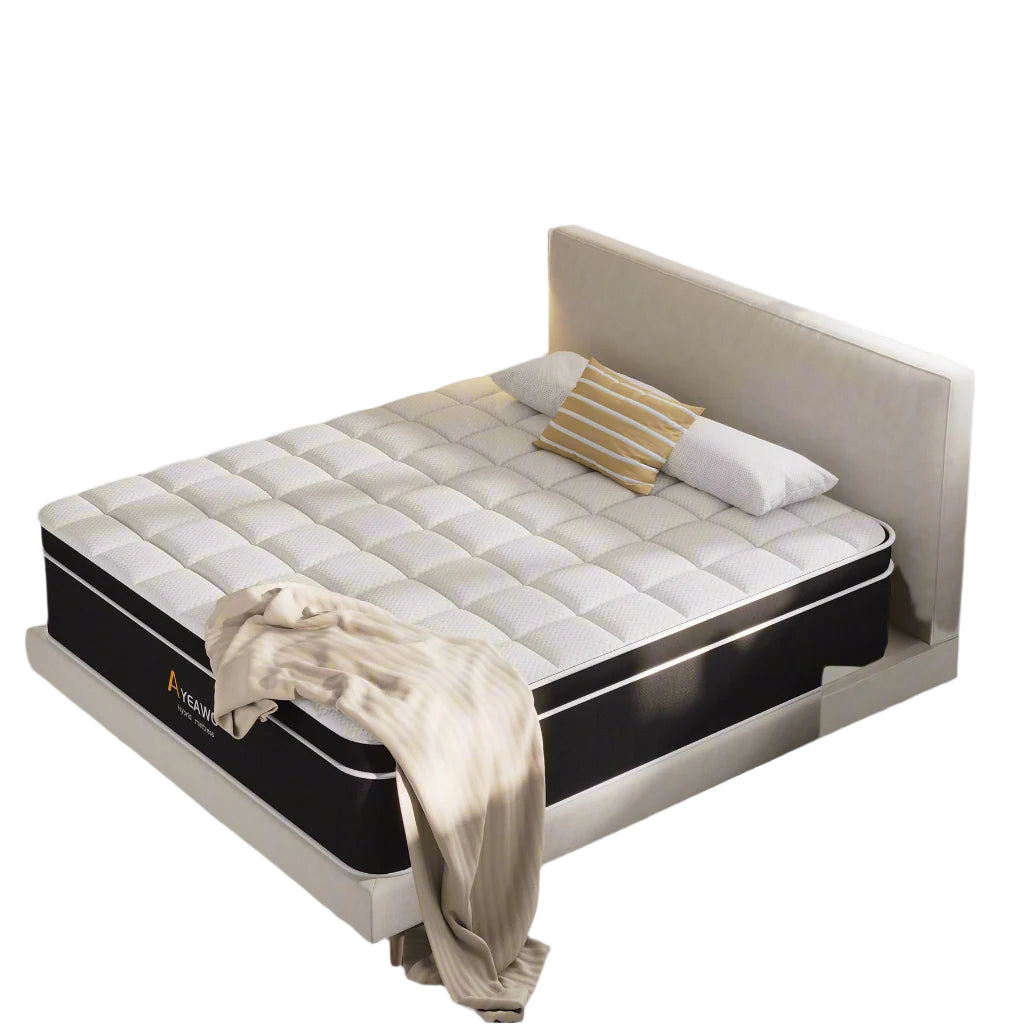Firm California King Mattress 12 Inch, Cal King Hybrid Mattress with Gel
