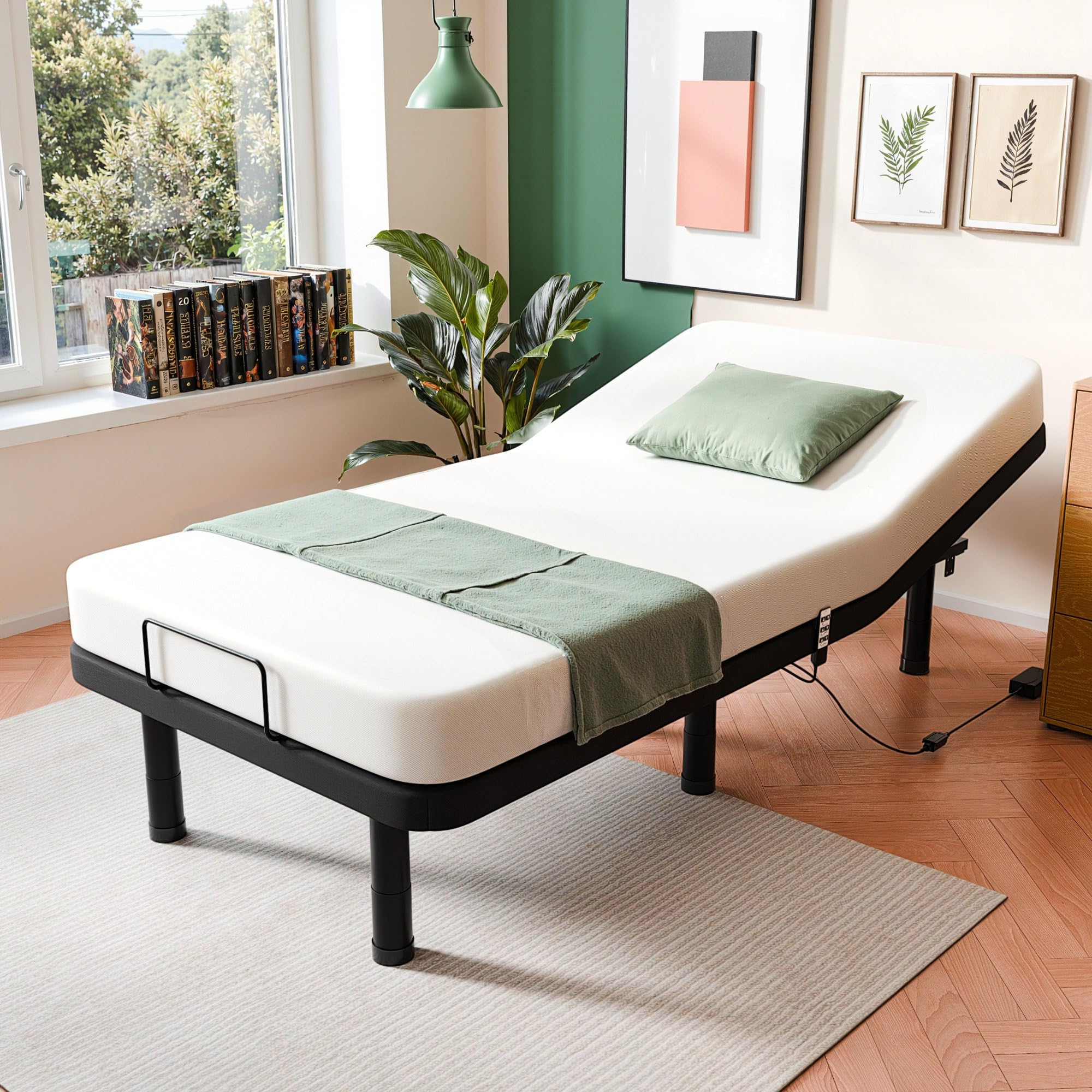 Twin XL Adjustable Bed Frame, Wired Remote Control
