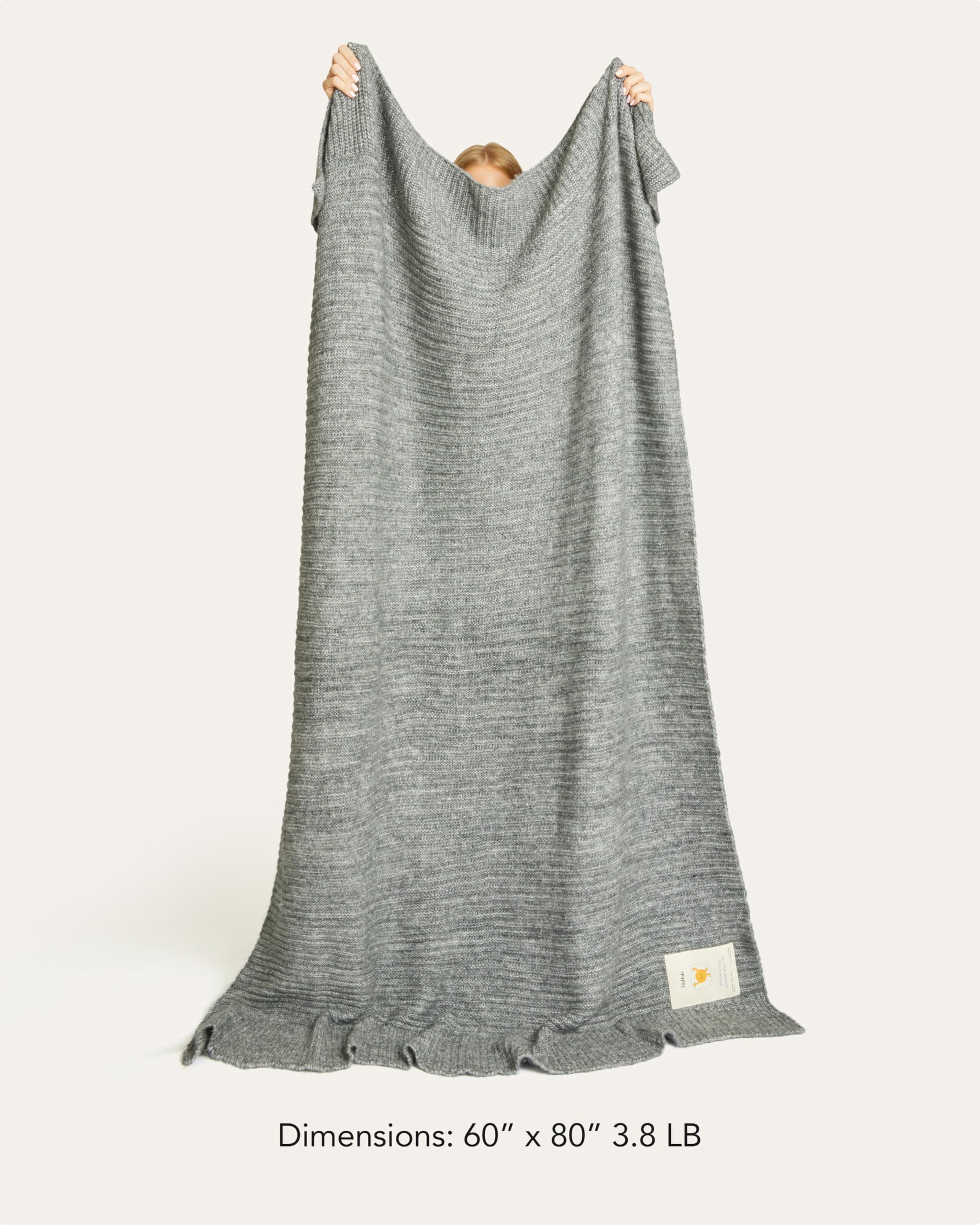 Melange Knit Blanket - 60" x 80" Textured & Ultra-Soft Wool Throw - Timeless