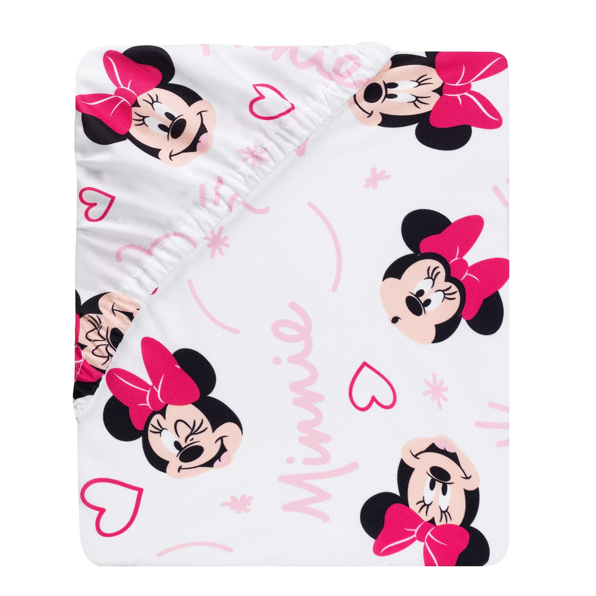 Disney Baby Minnie Mouse Love 3-Piece Pink Nursery Crib Bedding Set