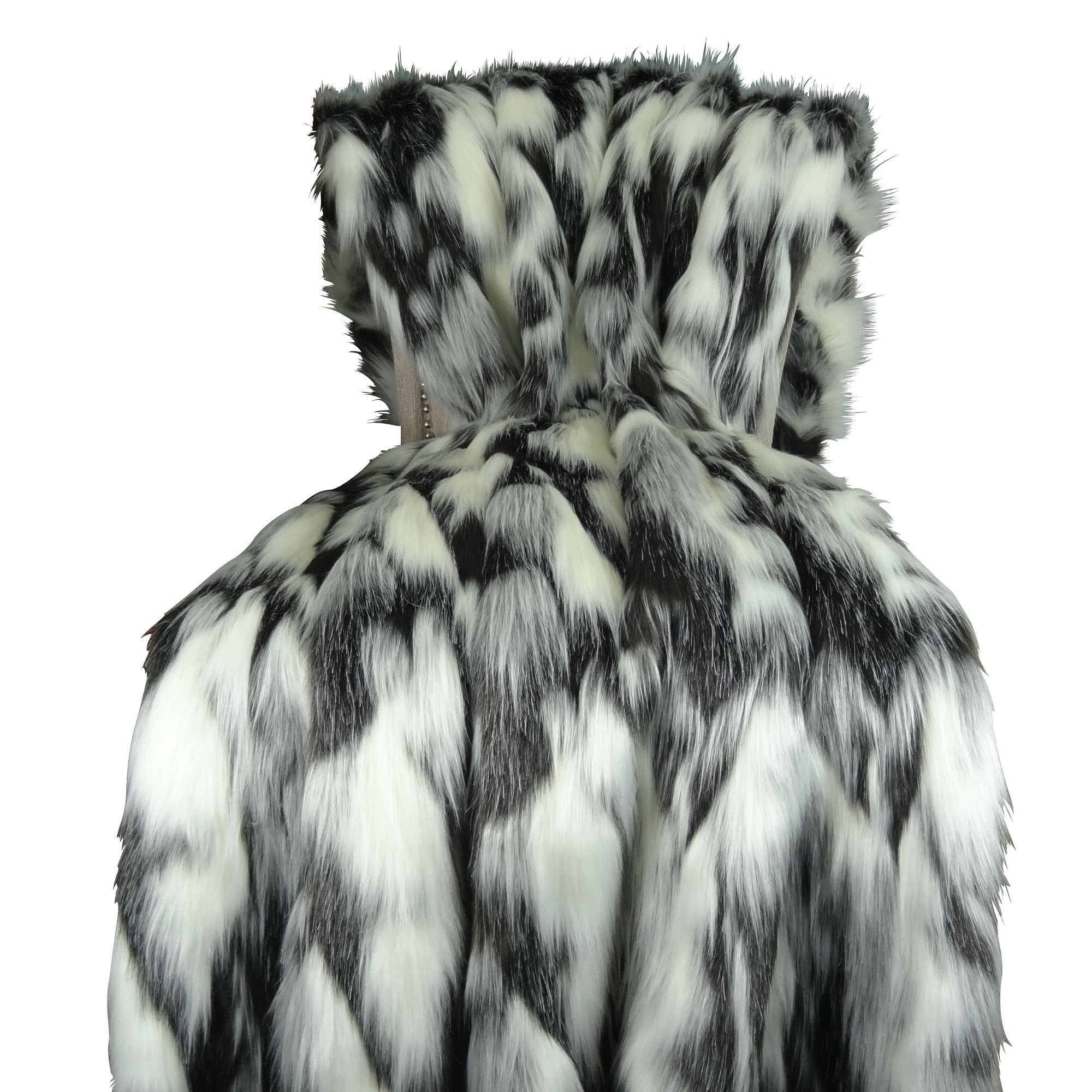 Collection Gray Black White Faux Fur Throw Blanket & Bedspread
