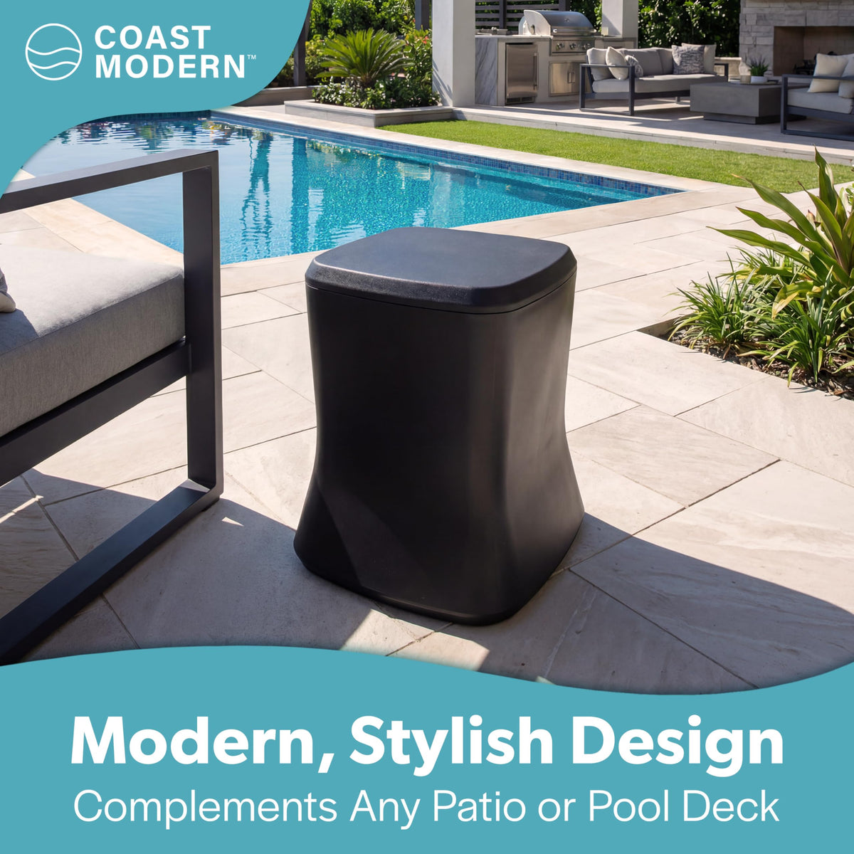Outdoor Side Table Cooler 2-in-1, 25 Qt