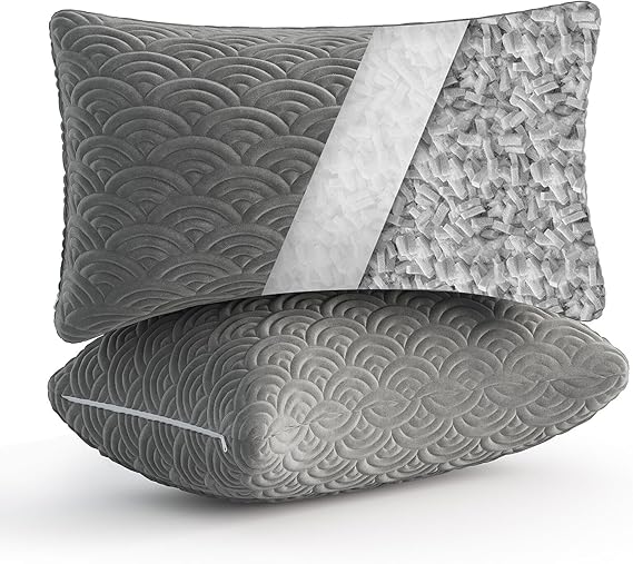 Memory Foam Pillows King Size Set of 2 Adjustable Cool Pillow for Side