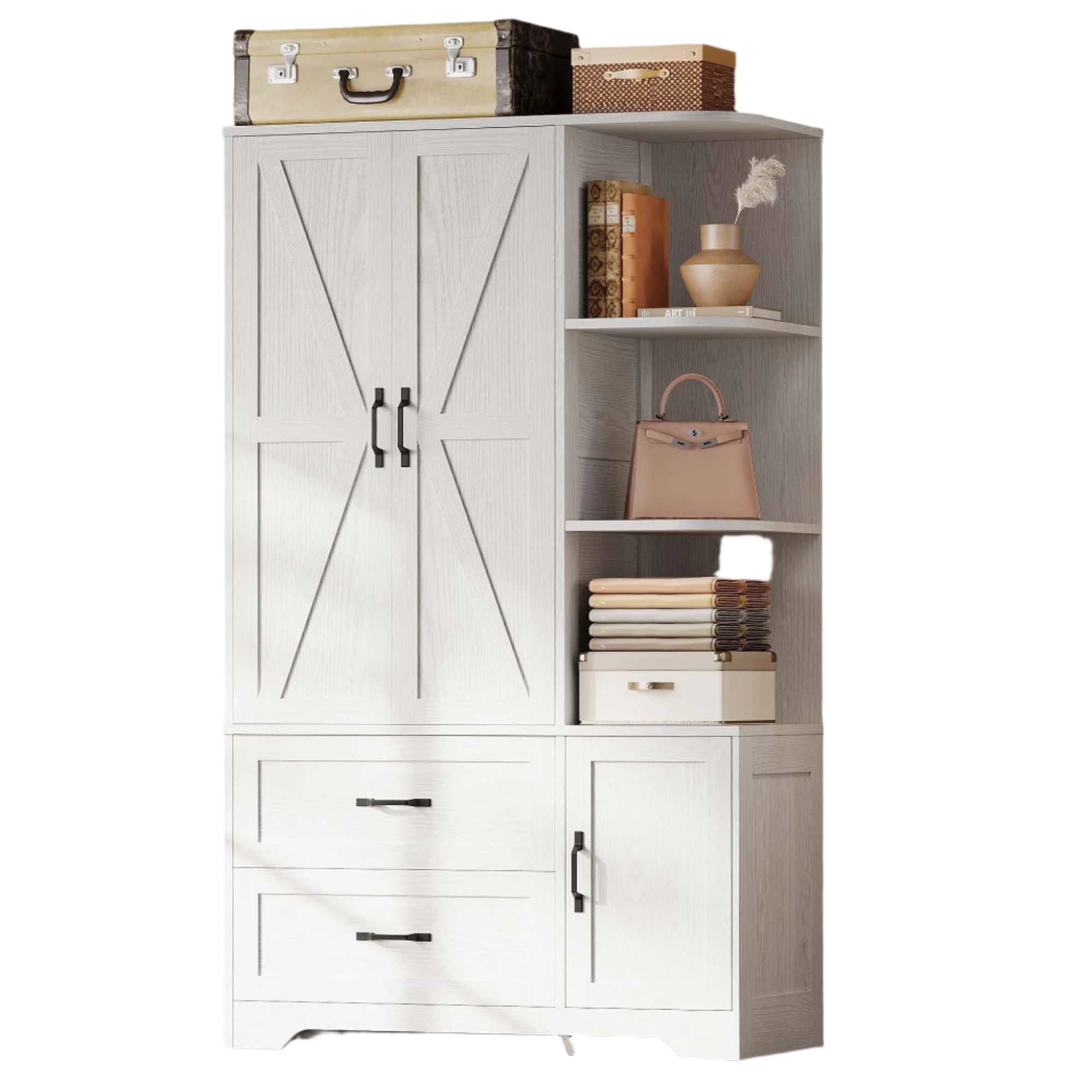 Armoire Wardrobe Closet 70" H, Bedroom Wooden Wardrobe