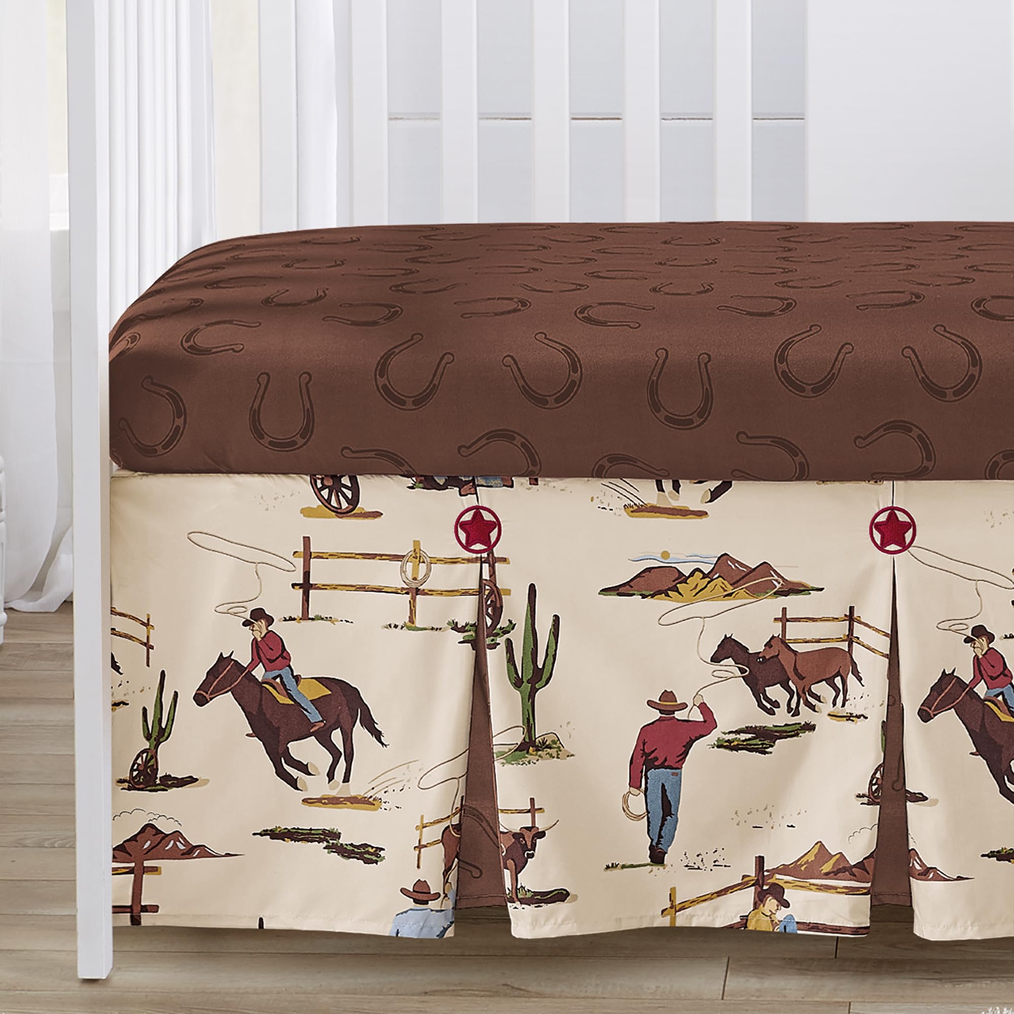 Designs 4-Piece Baby Crib Bedding Set (Western Cowboy Print)