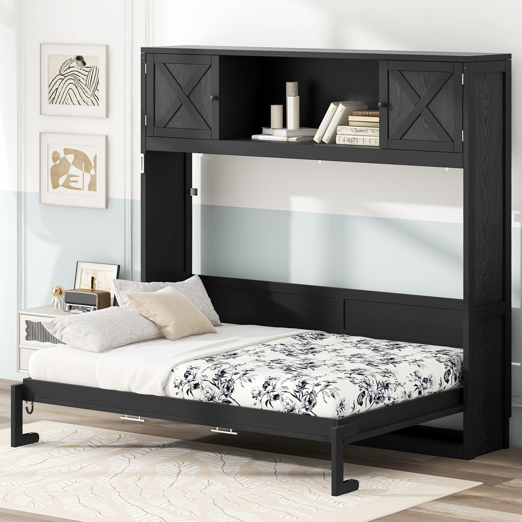 Full Size Wall Bed, Murphy Bed with Storage, Murphy Bed Full Size