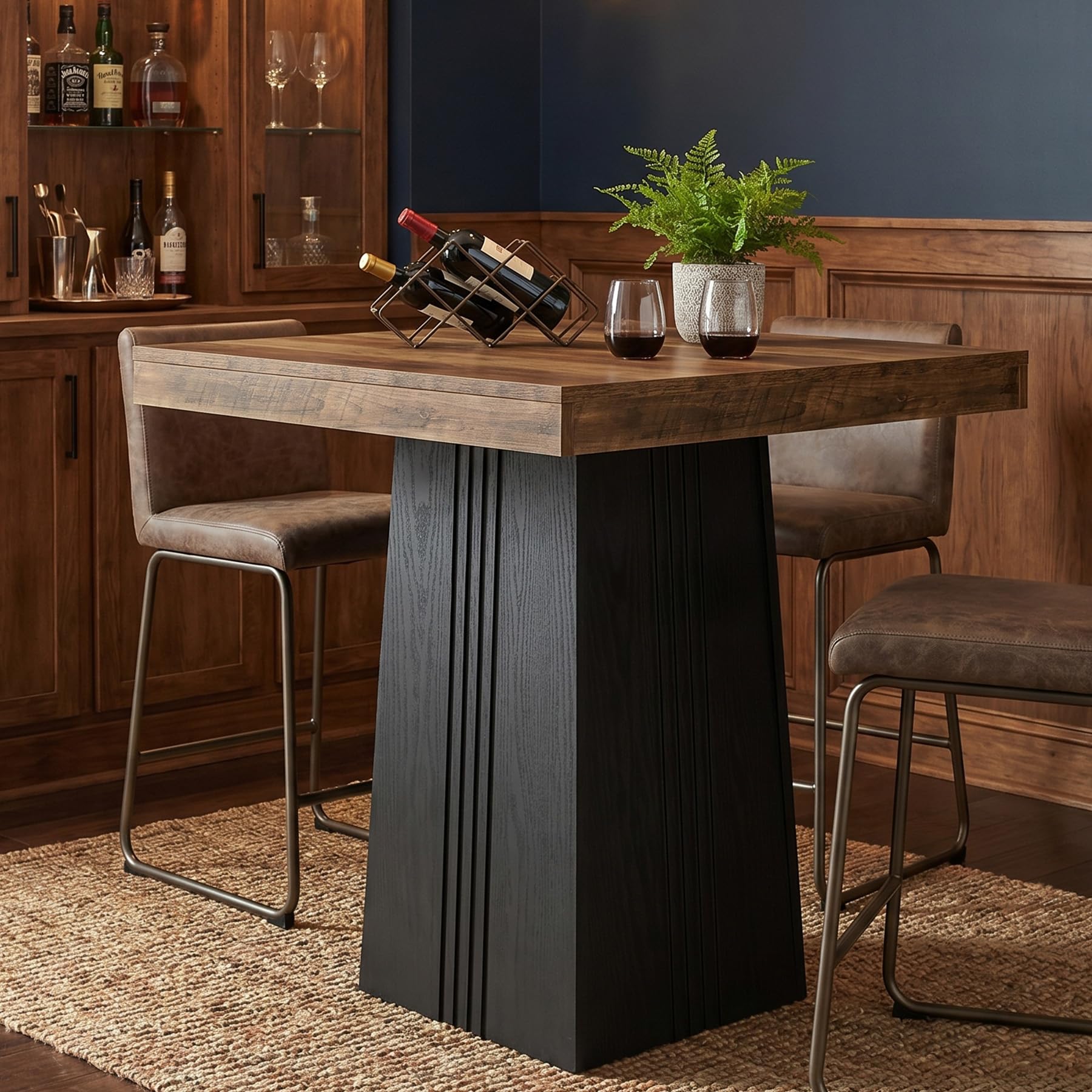Square Farmhouse Bar Table 35.4"H