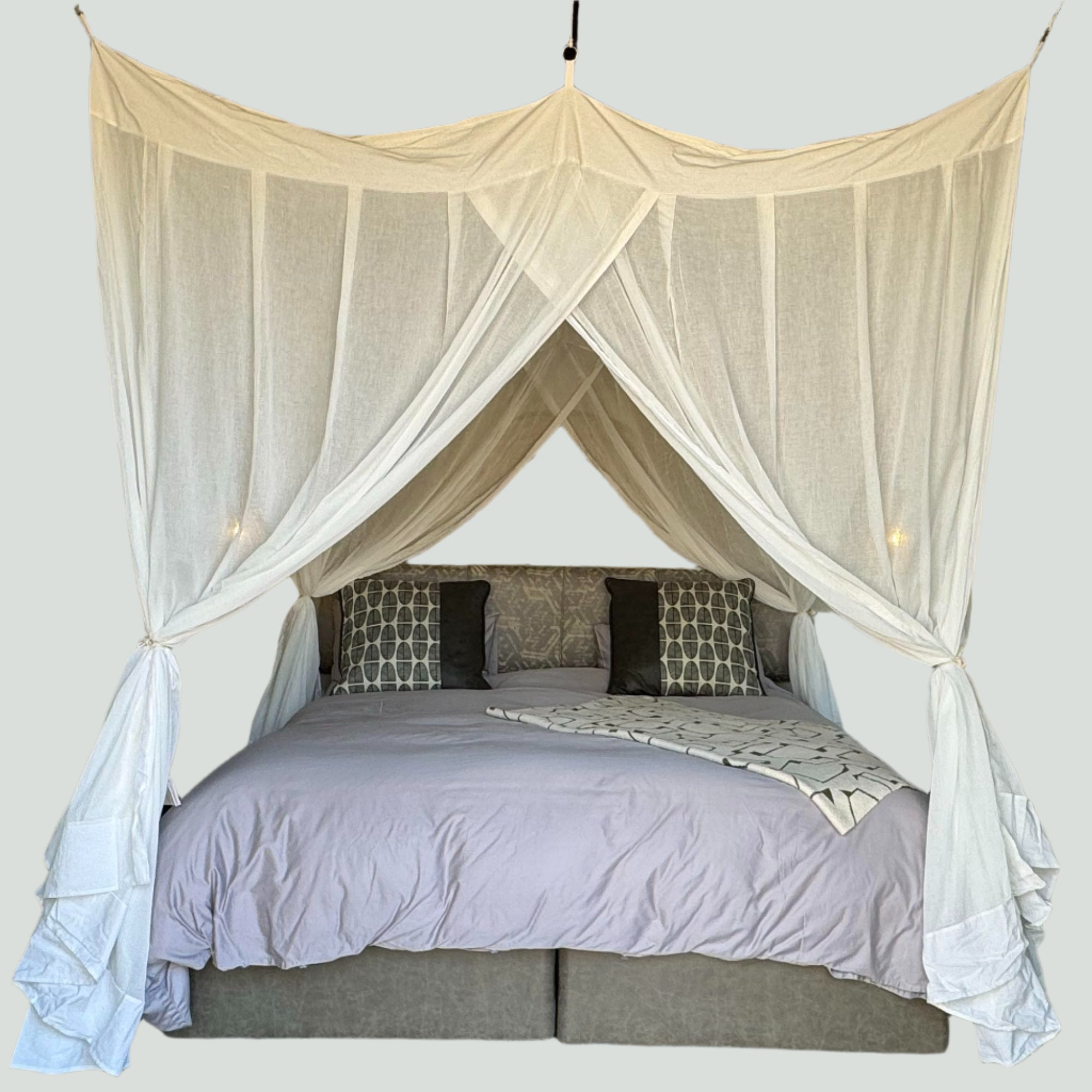100% Cotton Bed Canopy for Queen and King Size Bed