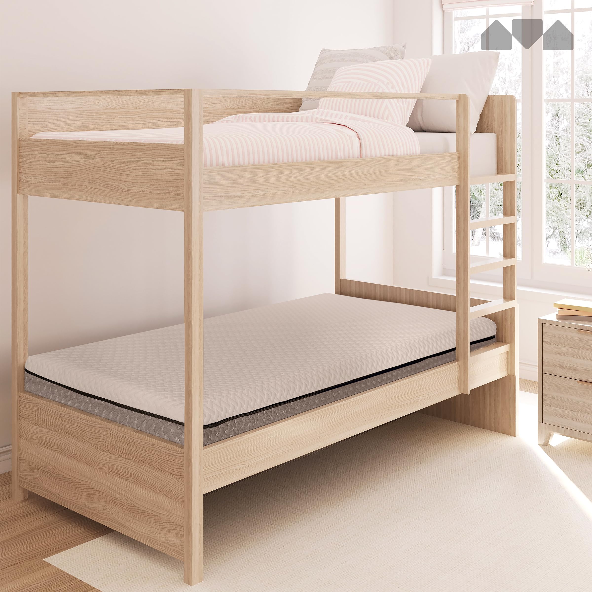 Deluxe Memory Foam Mattress Cot, Dual-Sided - for Bunk Bed, Daybed