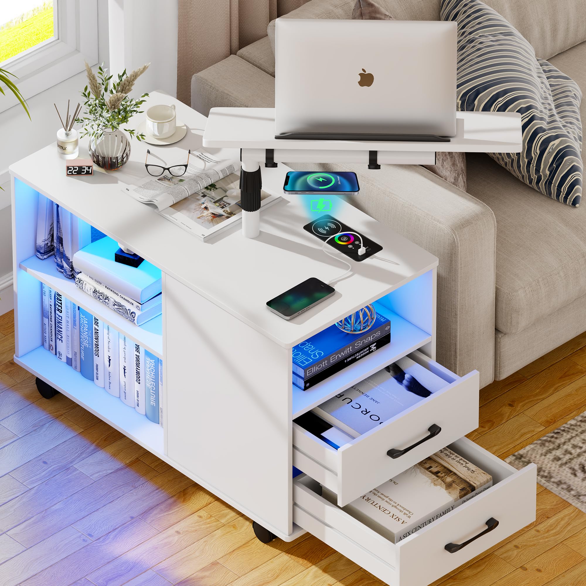 Nightstand with Wireless Charging Station