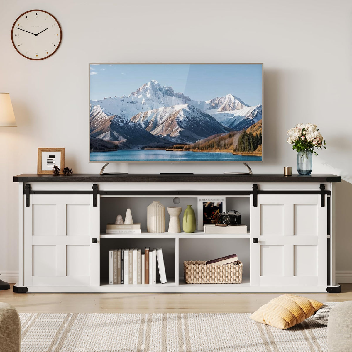 Entertainment Center with Sliding Barn Doors