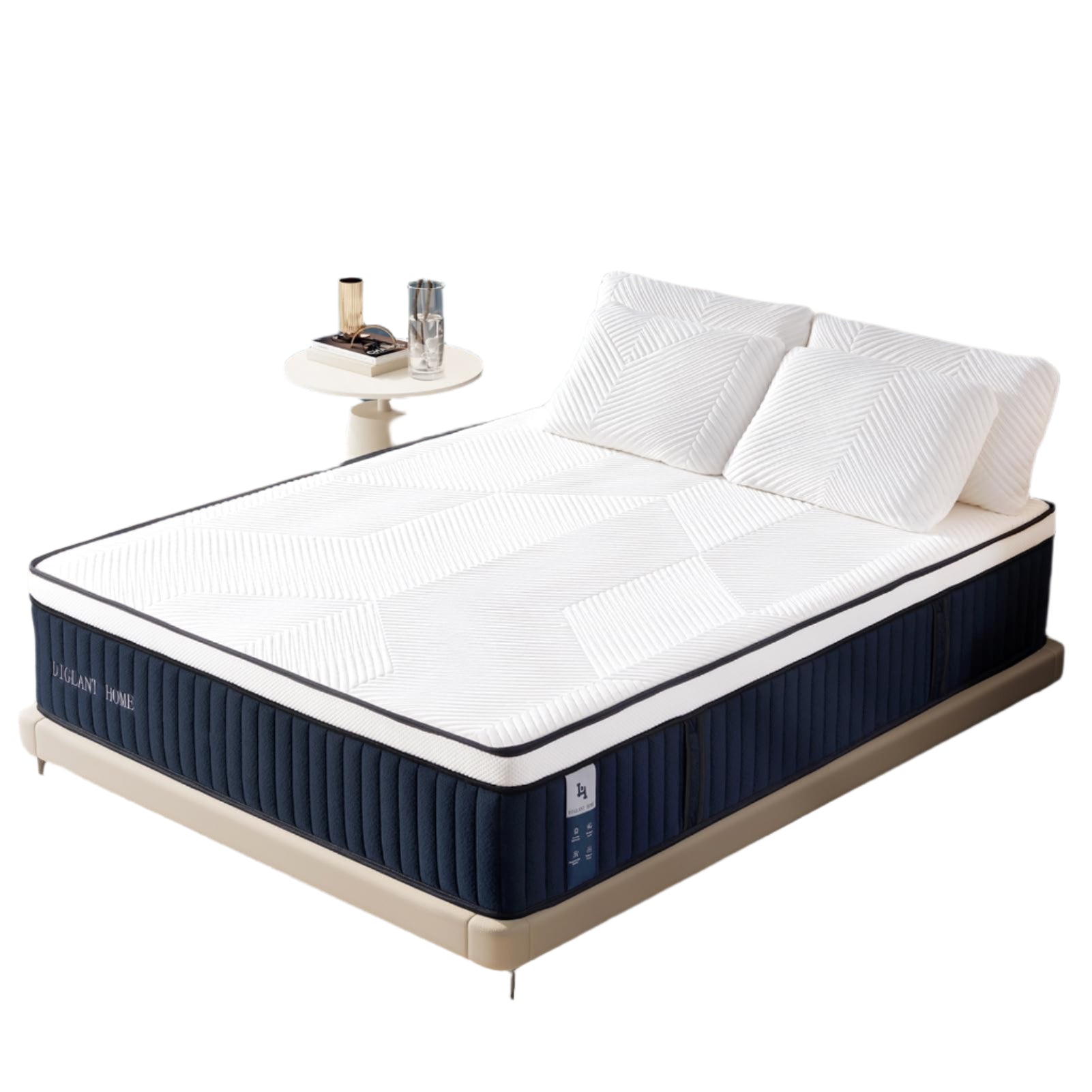 King Mattress, DIGLANT 14Inch Euro Top Memory Foam Hybrid Mattress