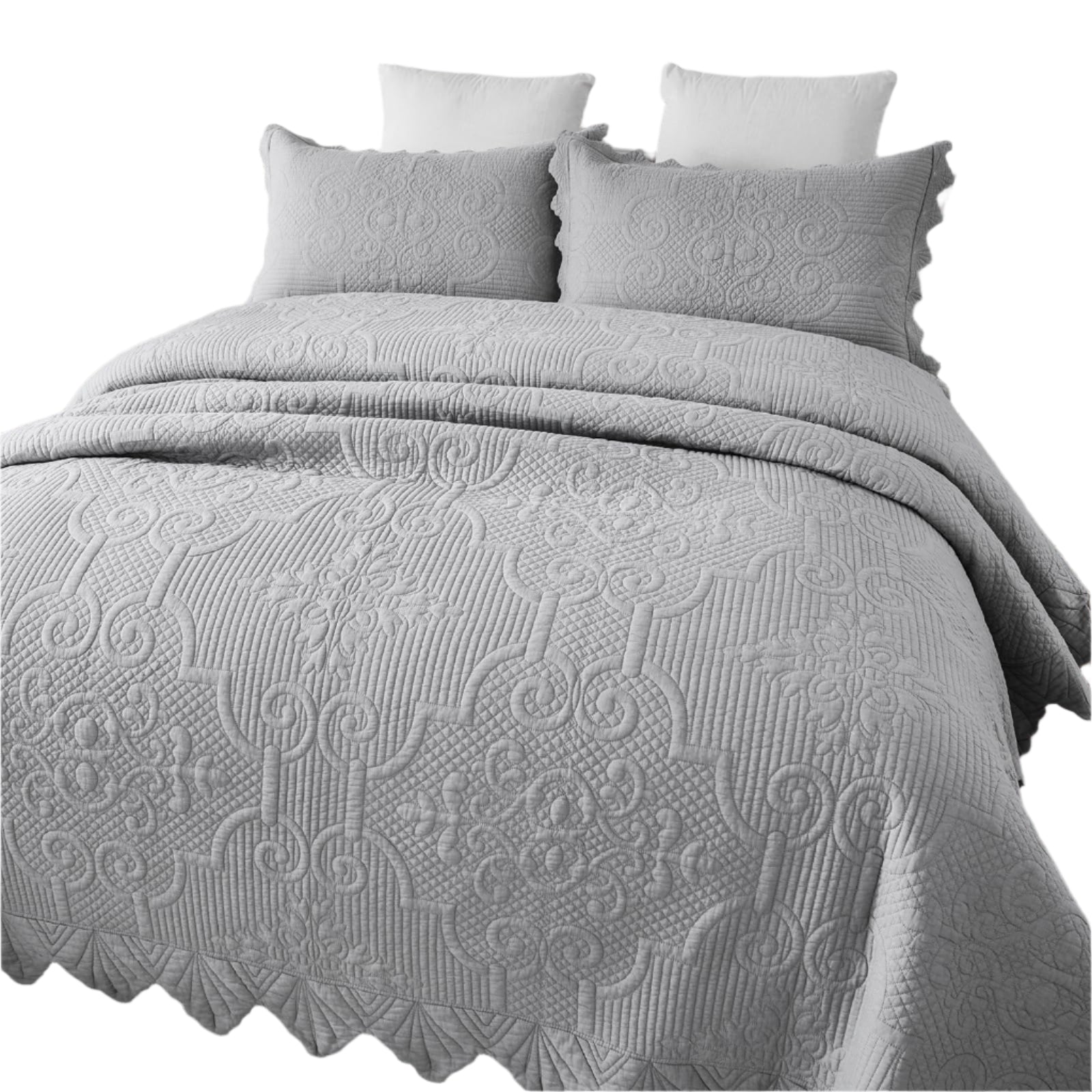 Queen Size Quilt Set Cotton Farmhouse Quilts for Queen Matelasse Bedding Coverlet Set
