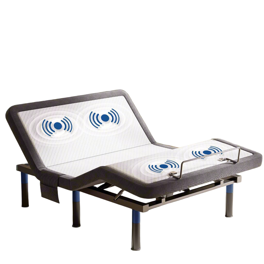 Adjustable Bed Frame Queen with Massage, Ergonomic Head & Foot Incline