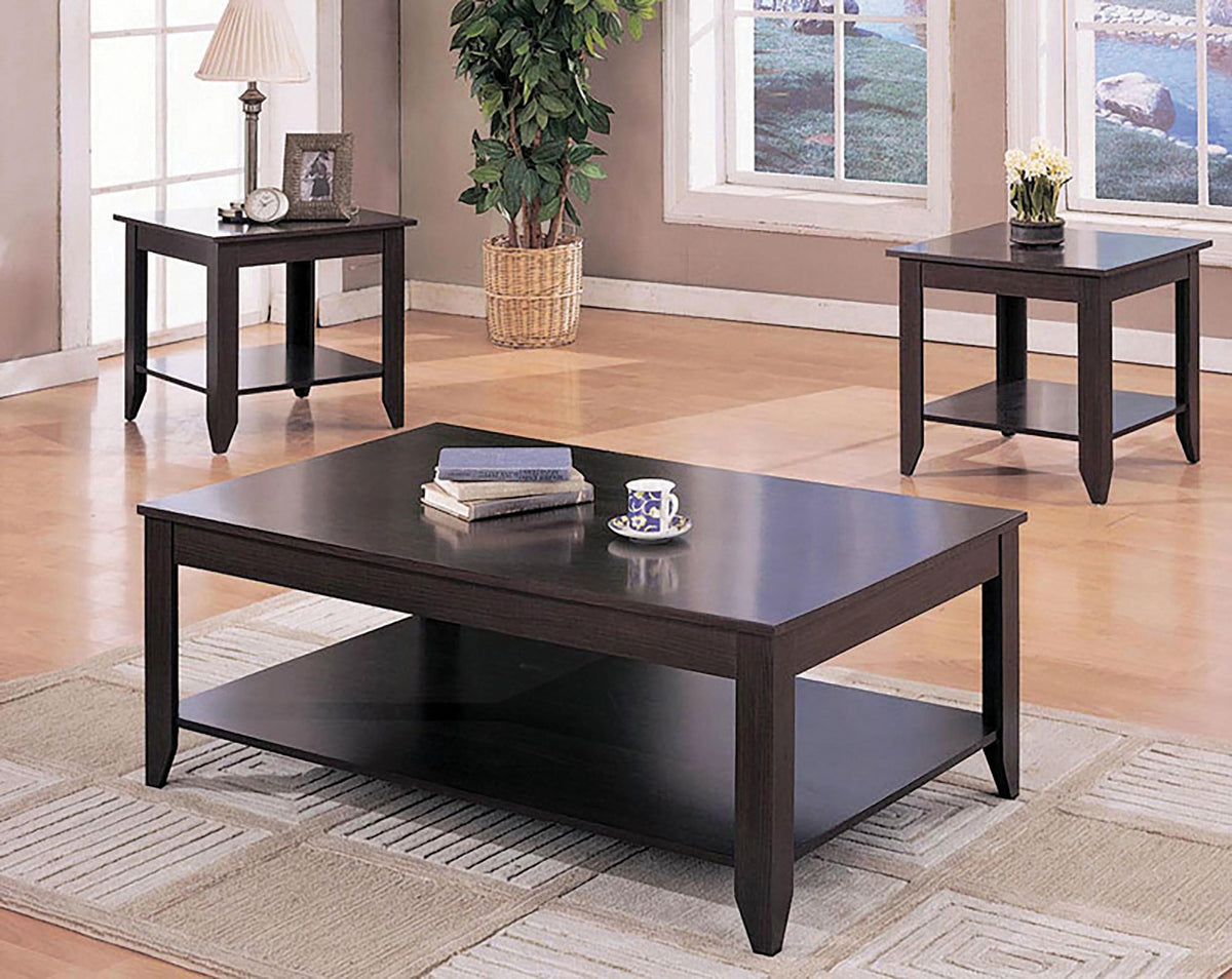 3-Piece Coffee Table Set with Storage Shelves