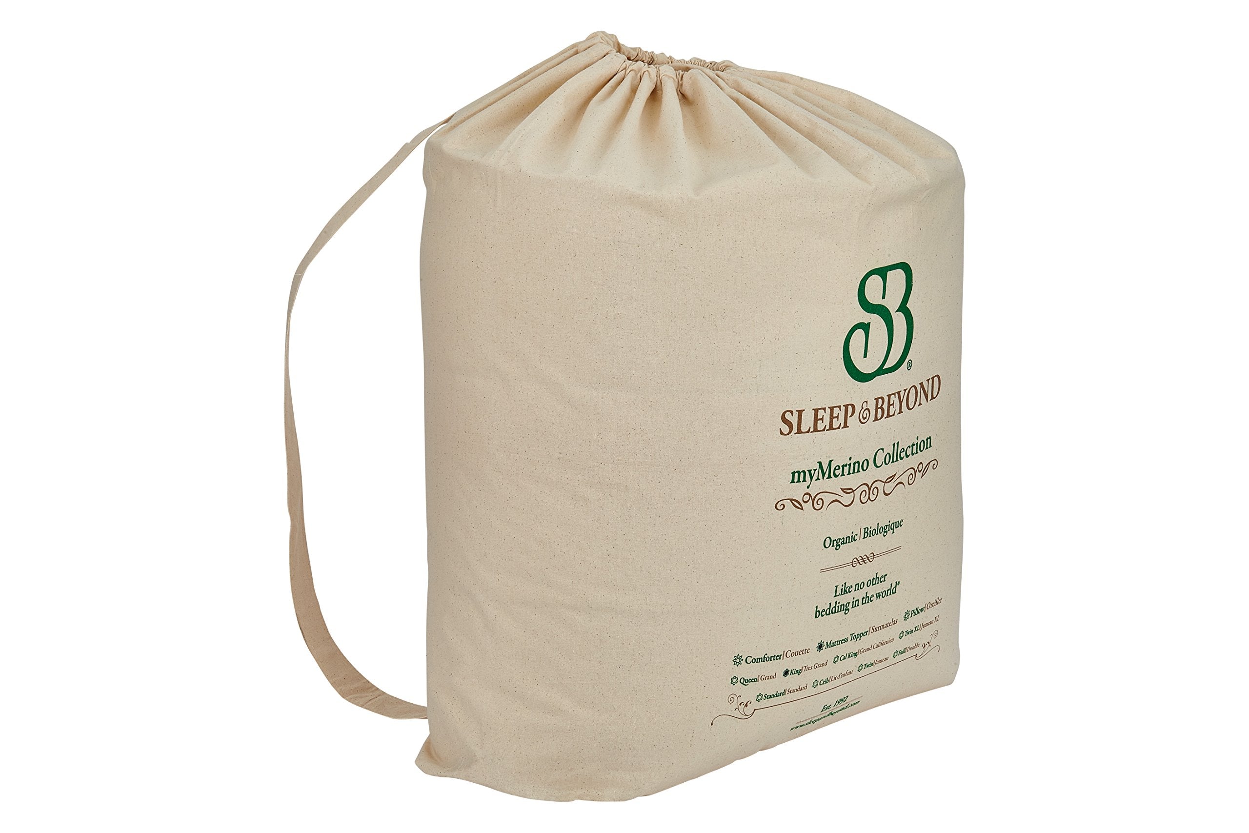 myMerino 100% Organic Duvet Wool Topper with Cotton Cover for All Seasons