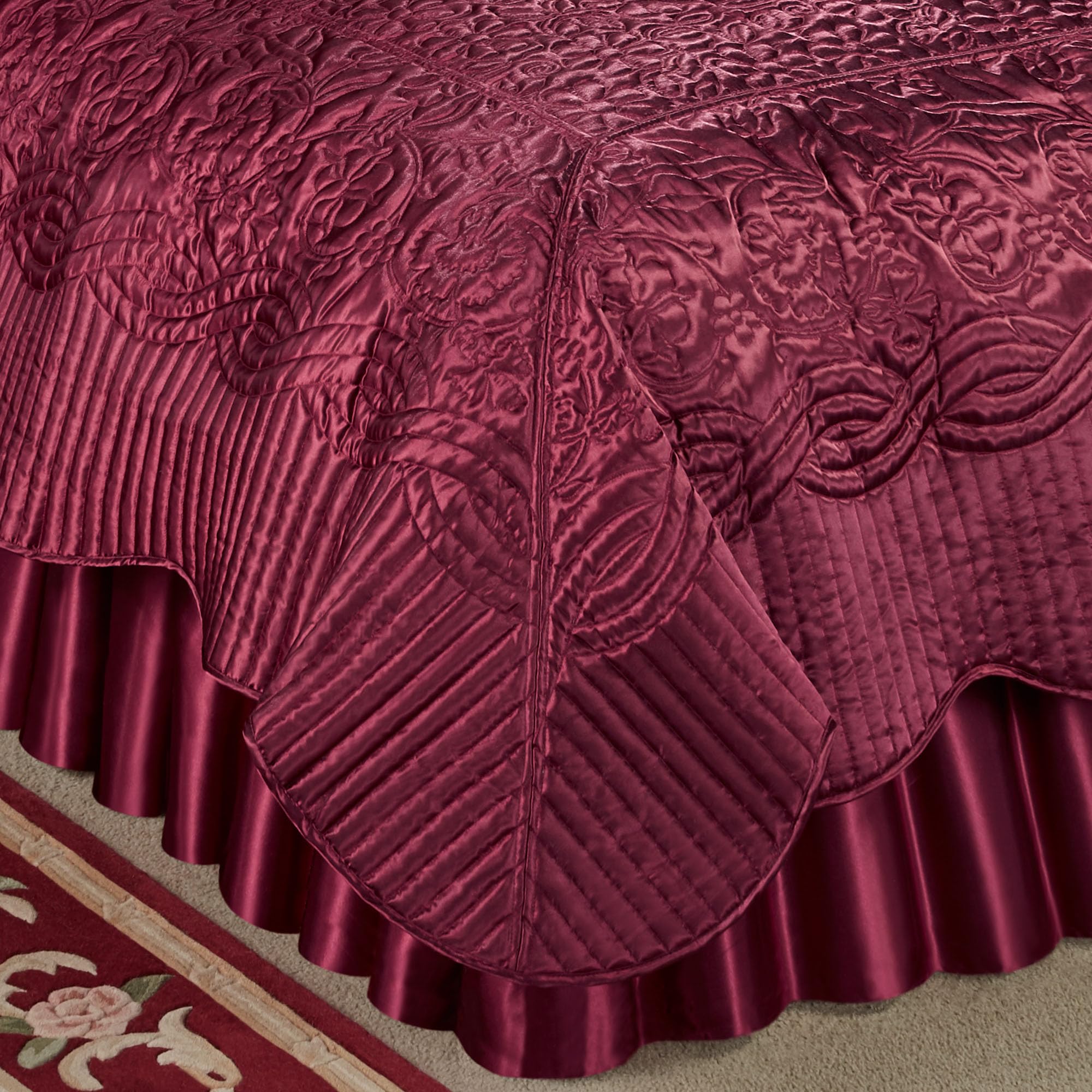 Prima Quilted Bedding | Ruby Coverlet Set | 4 Piece Queen Set