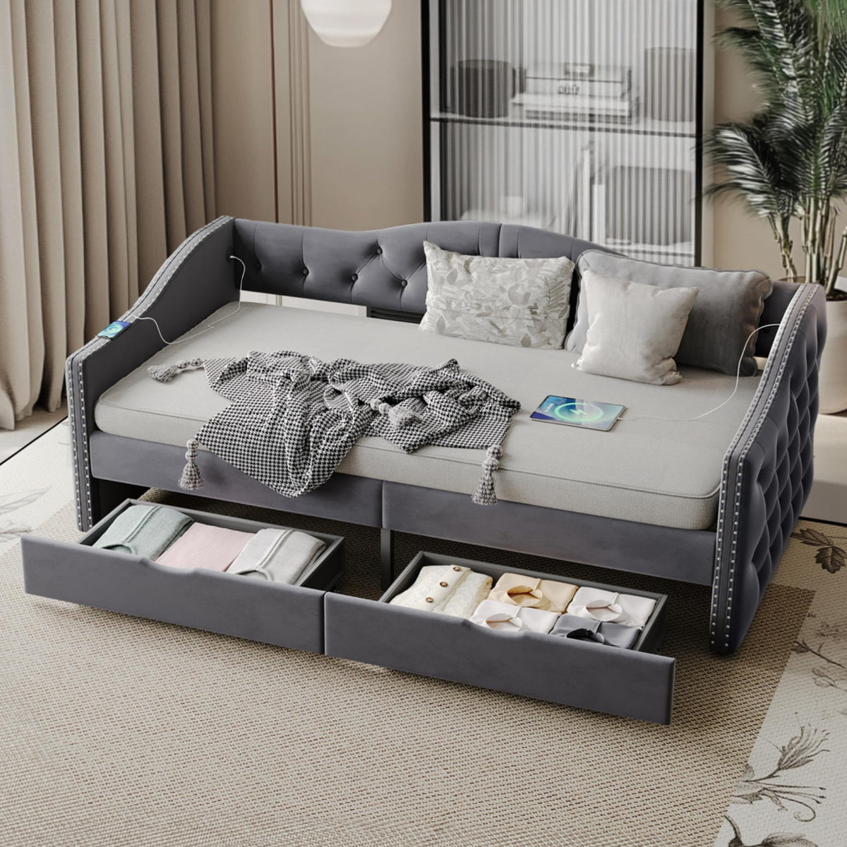 Twin Daybed with Storage & USB Ports