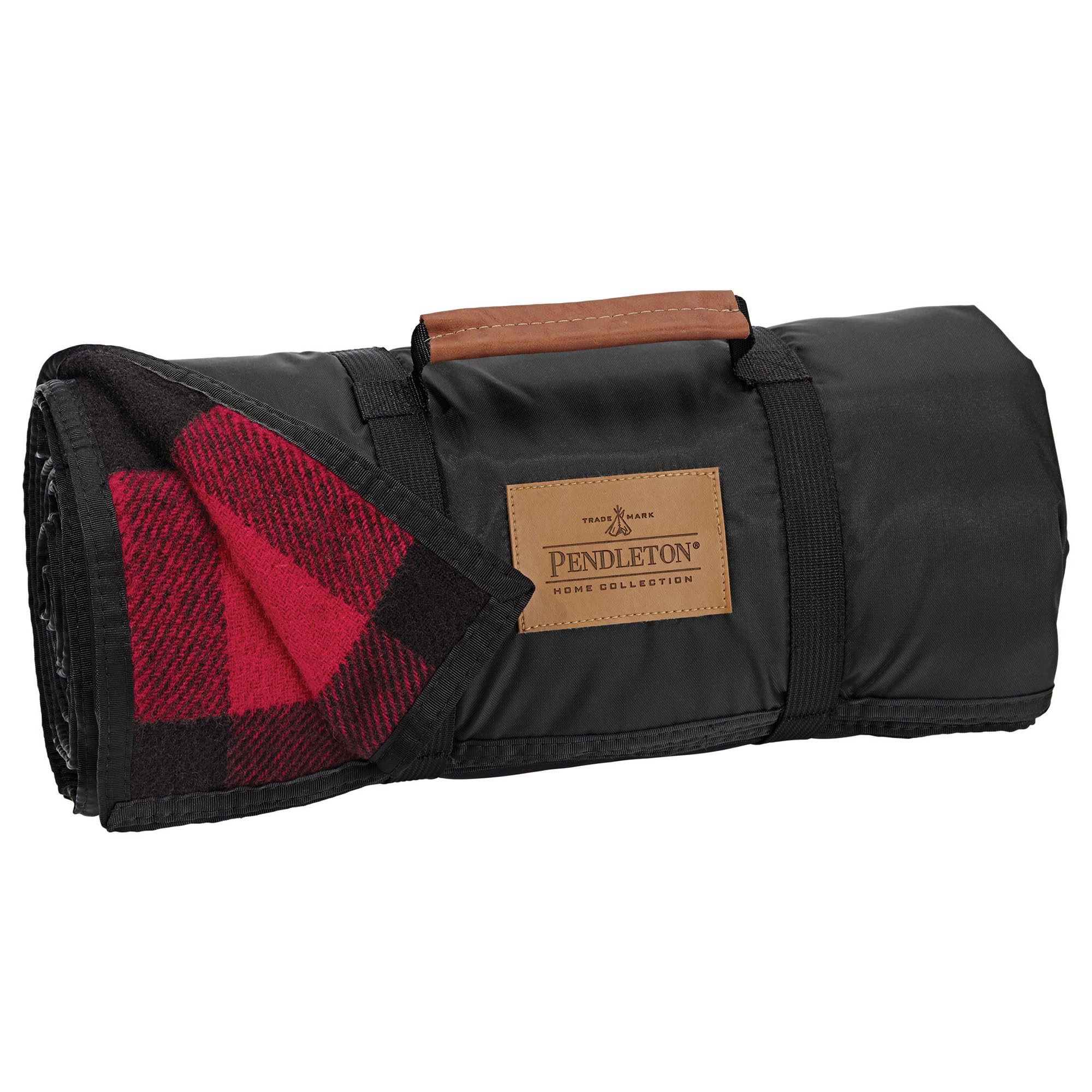 Roll-Up Travel Blanket 60” x 70”, Durable Wool Blanket with a Waterproof Nylon Backing