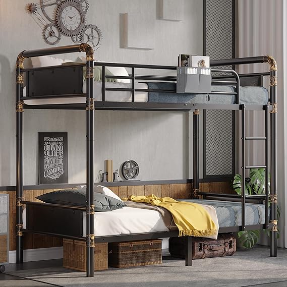 Bunk Bed Twin Over Twin, Convertible Twin Bunk Beds into 2 Individual Twin