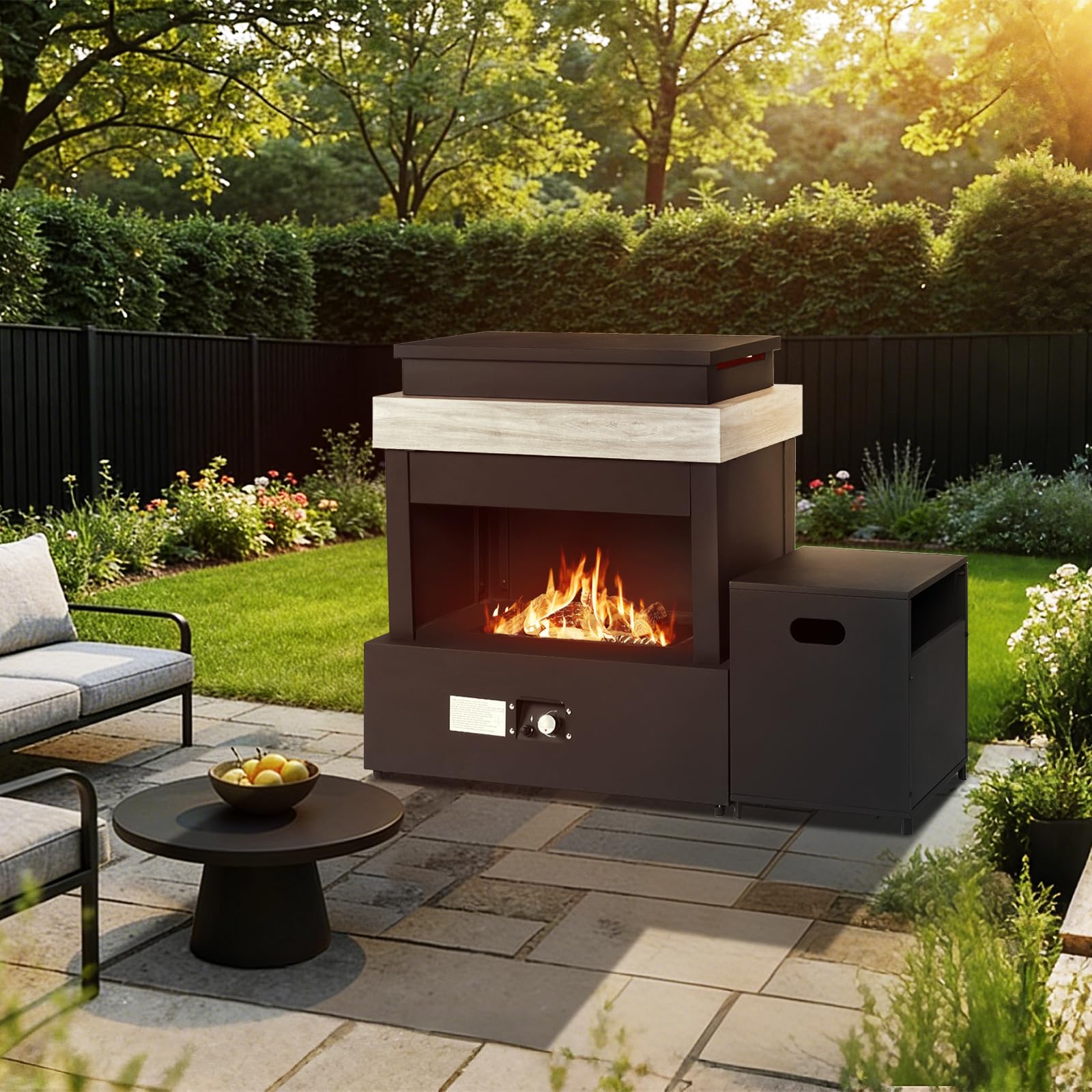 Outdoor Propane Fireplace – 50,000 BTU Gas Fire Pit