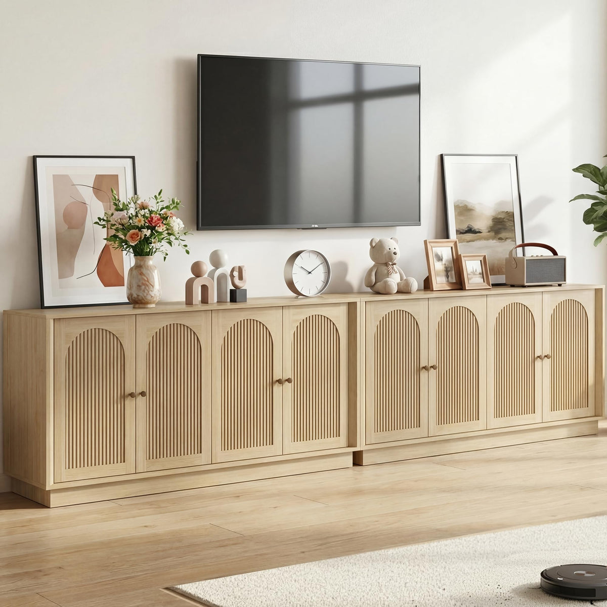 4-Piece Modern Living Room Furniture Set – Oak