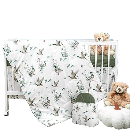 4 Piece Woodland Forest Animals Crib Bedding Set