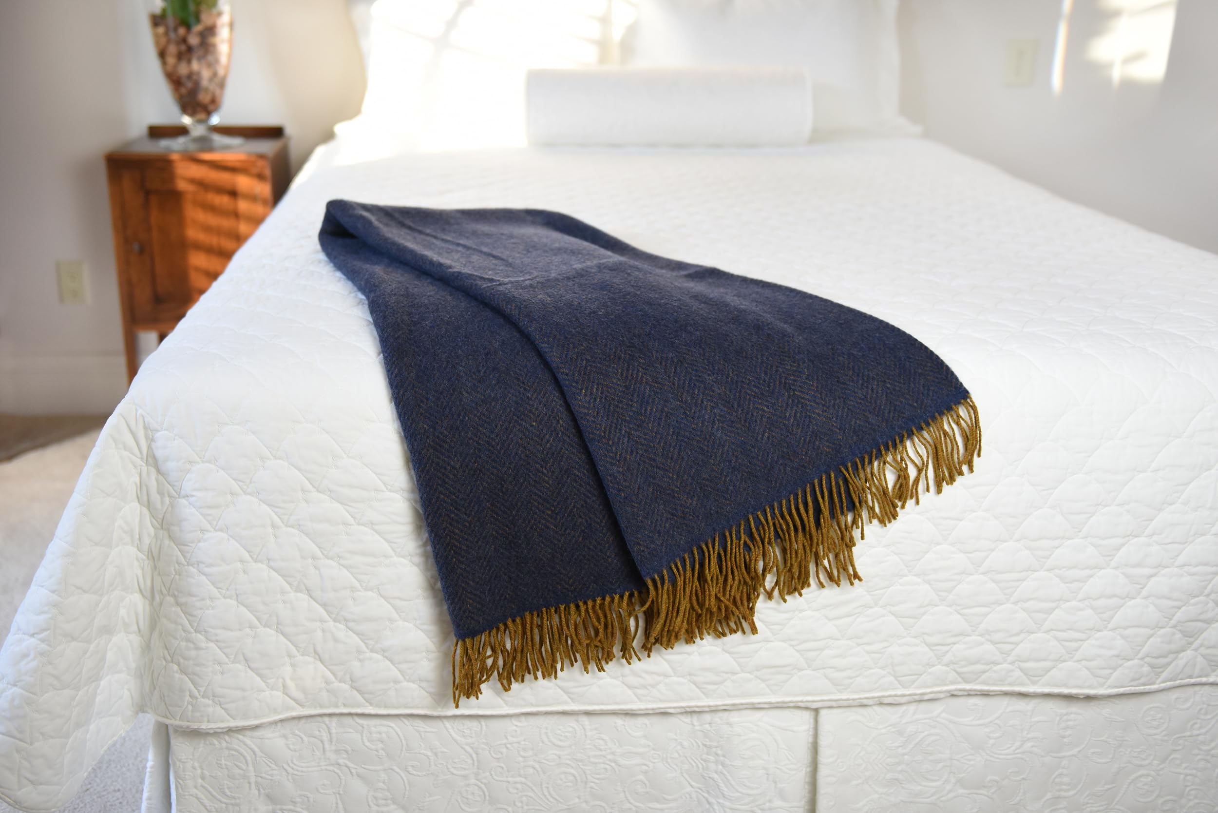 Irish Cashmere & Merino Wool Blend Throw Blanket, 54" x 71 Inches