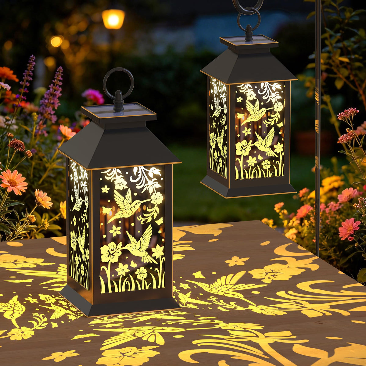 Hummingbird Solar Lantern Outdoor, 13.25 in