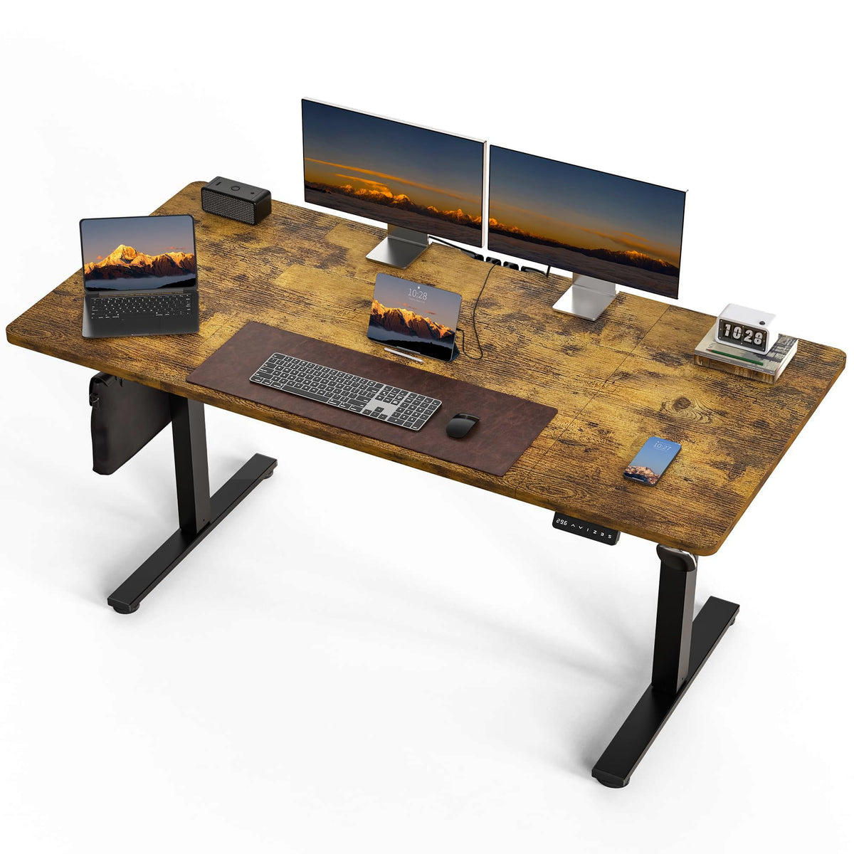 63" x 30" Electric Height-Adjustable Standing Desk with Steel Frame