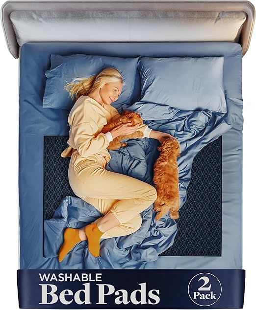Waterproof Bed Pads – Queen Size 36x60 Inch (Pack of 2) – Washable Incontinence Pad