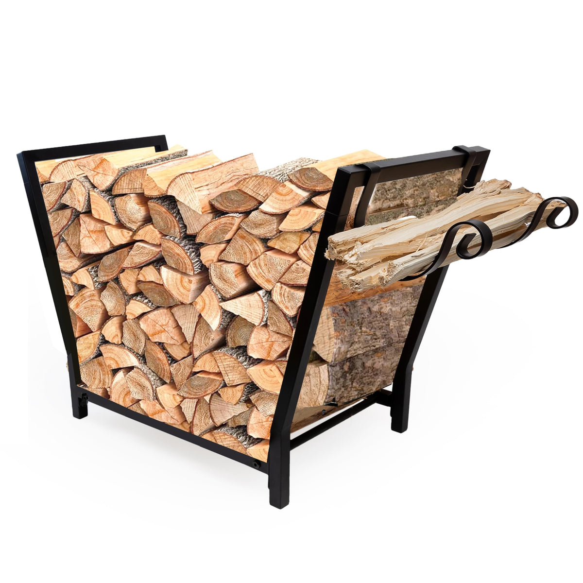 Indoor & Outdoor Firewood Rack with Kindling Holder