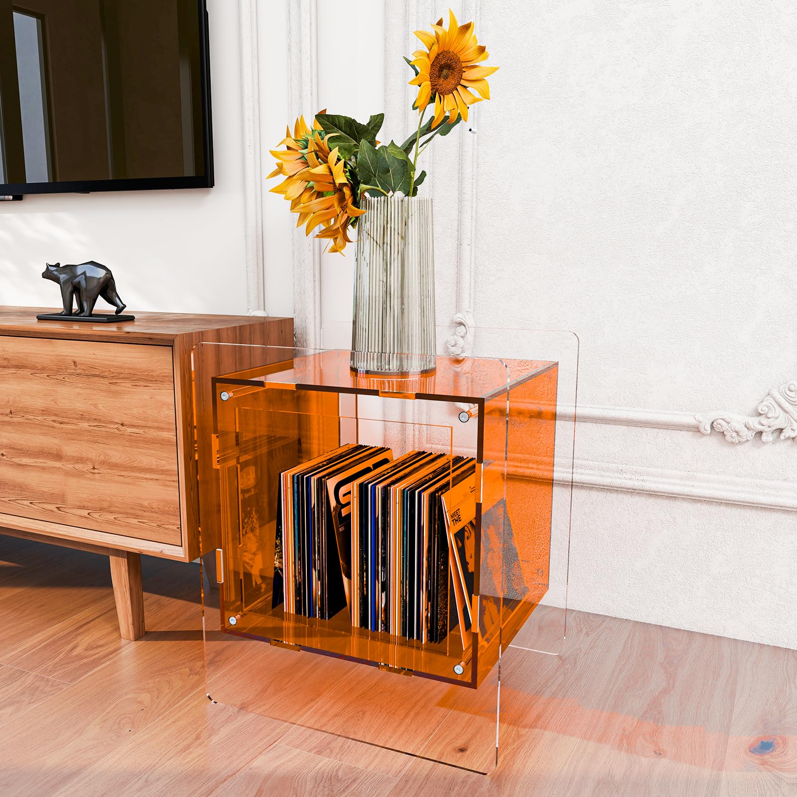 Acrylic Nightstand Orange Acrylic Side Table Night Stands for Bedrooms Furniture