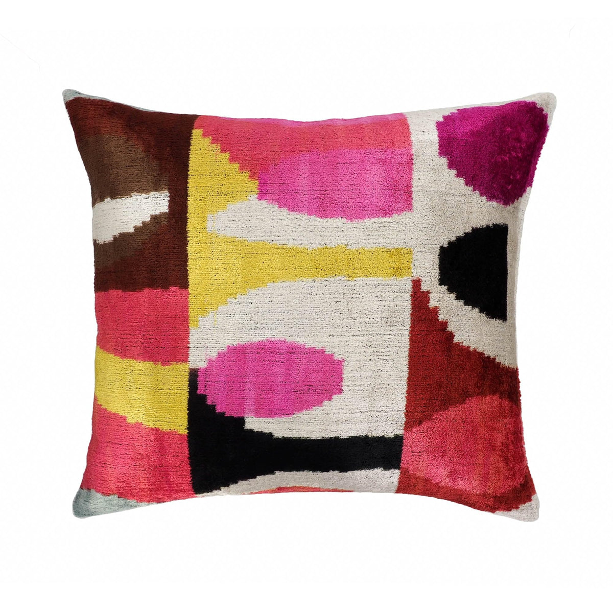 Silk Velvet Ikat Throw Pillow Cover 20x20