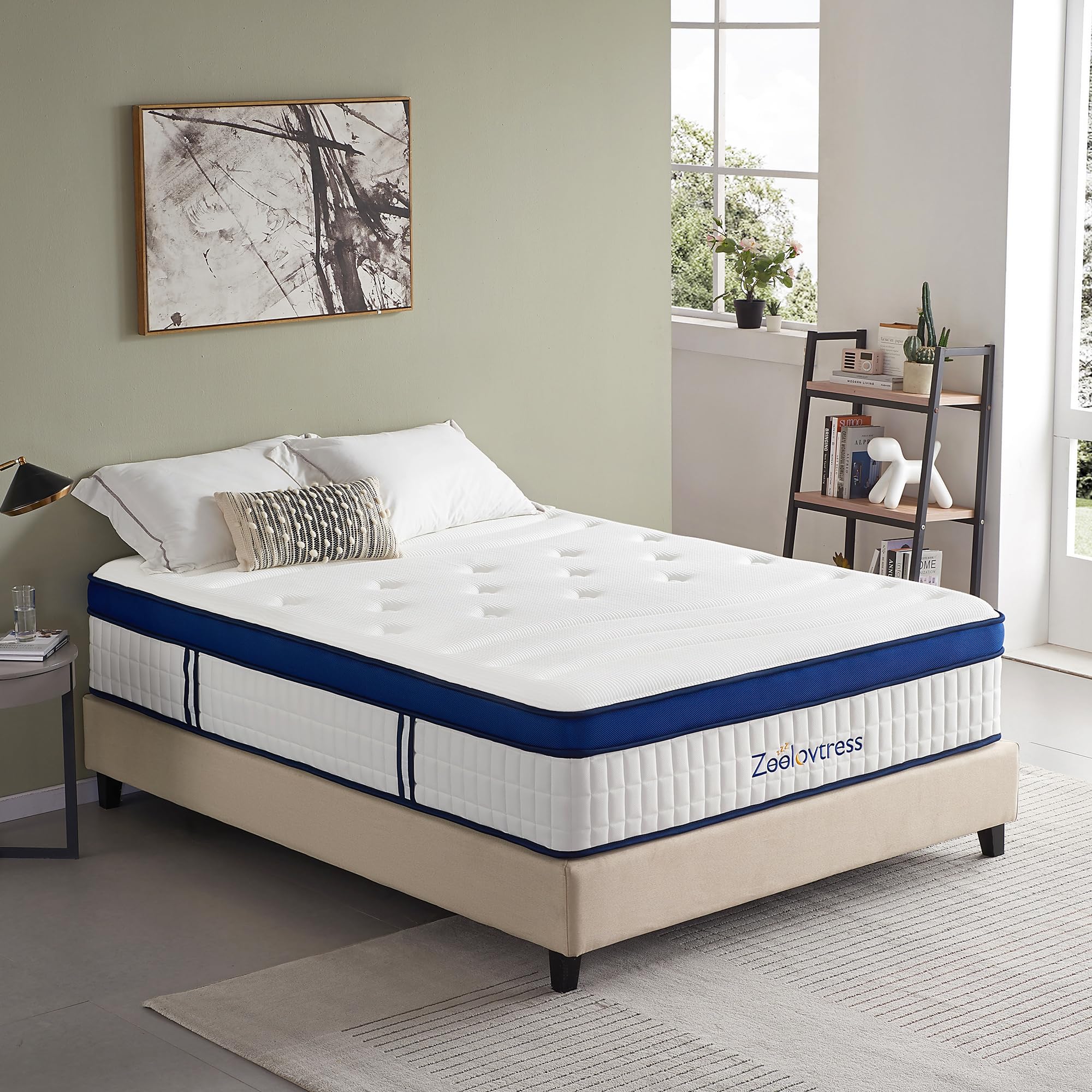 King Size Mattress 14 Inch, Hybrid Gel Memory Foam & Pocketed Coils