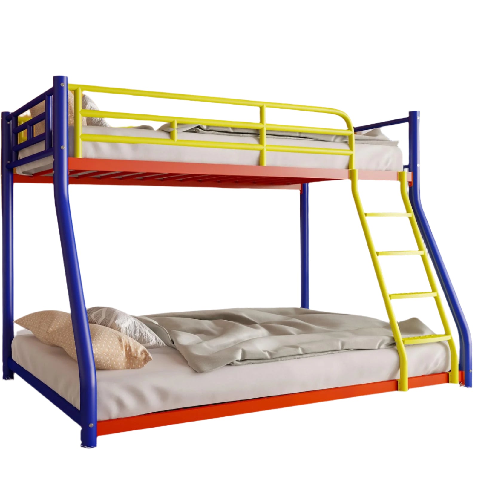 Twin Over Full Size Bunk Bed for Adults, Metal Low Profile Bunkbeds