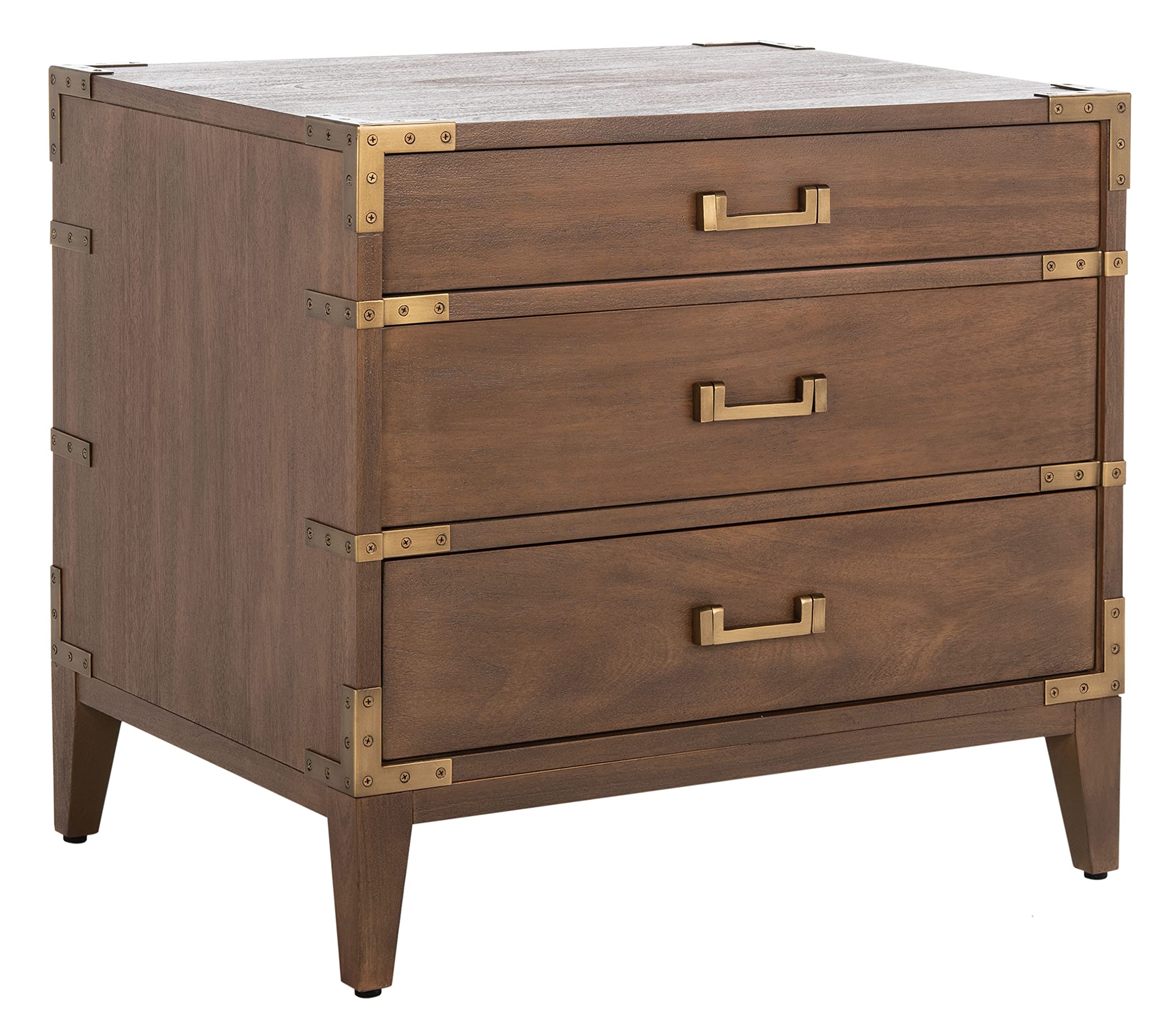 Brown (Fully Assembled) Couture Home Collection Nisha 3-Drawer Wood Nightstand