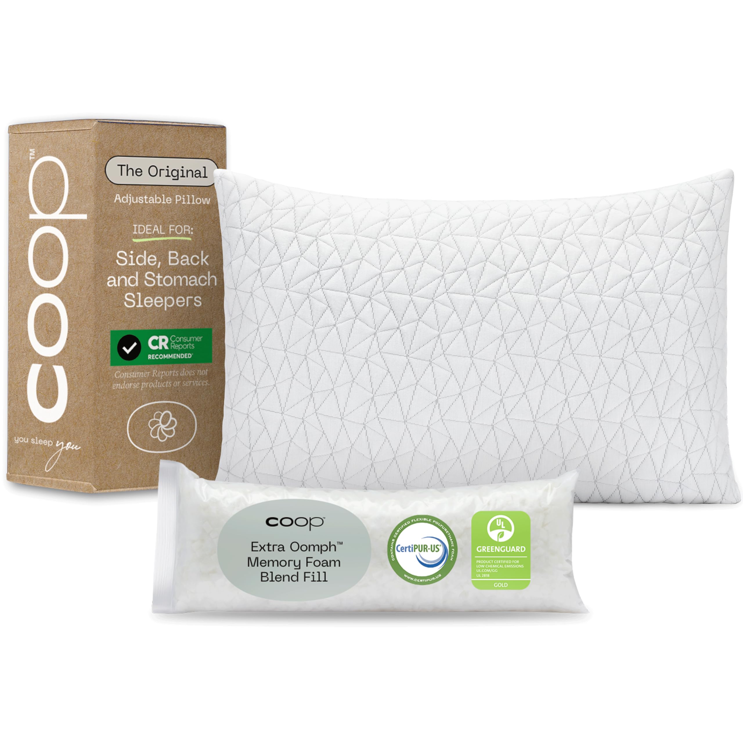 Original Adjustable Pillow, Queen Size Bed Pillows for Sleeping