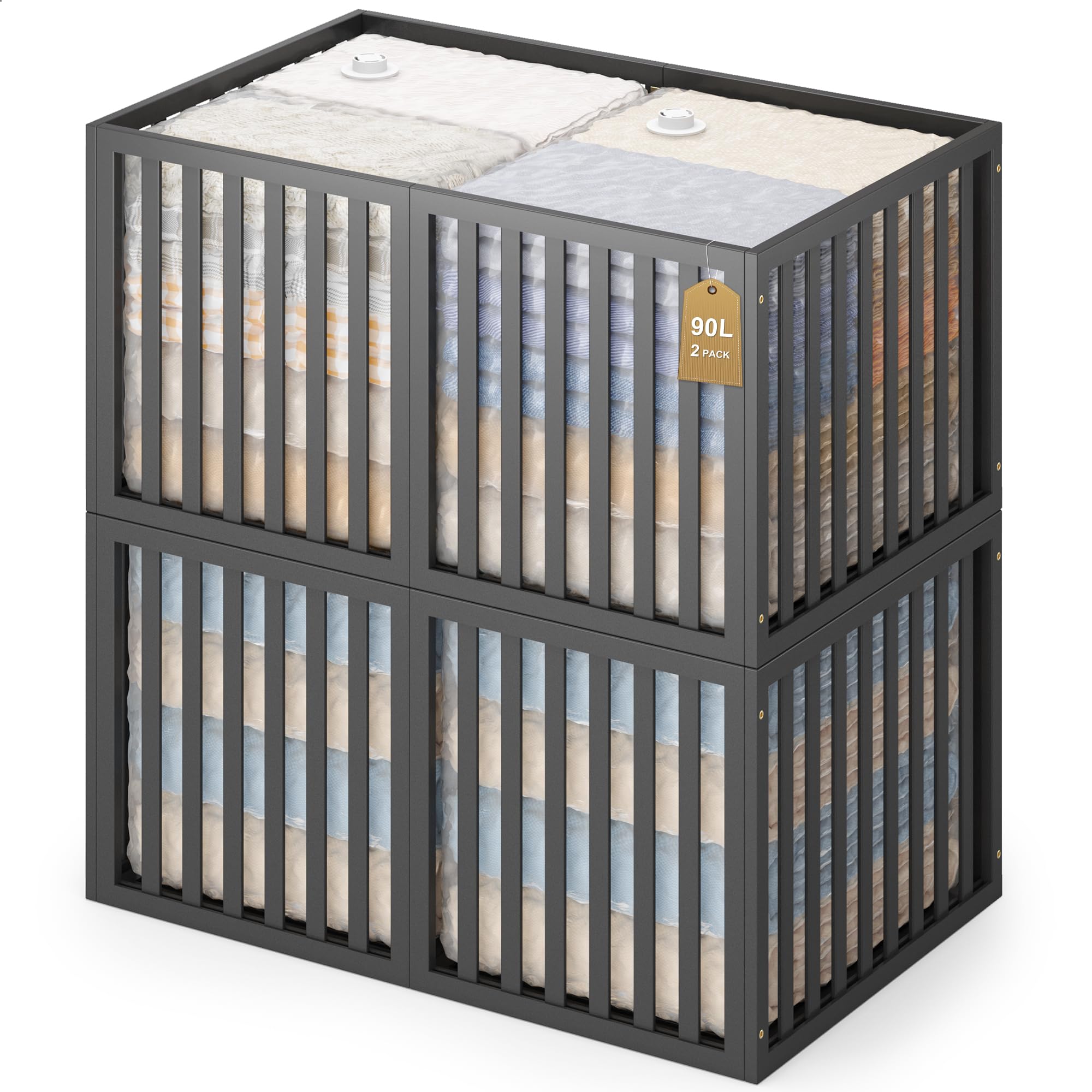 Clothes Storage Container - Large 90L Closet Organizers and Blanket Storage Bin