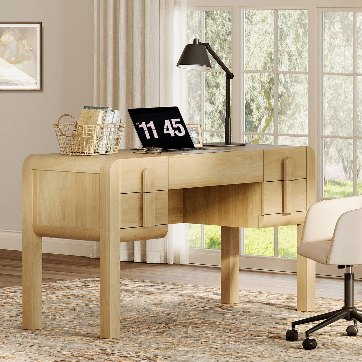 Executive Desk with Drawers & Charging Station