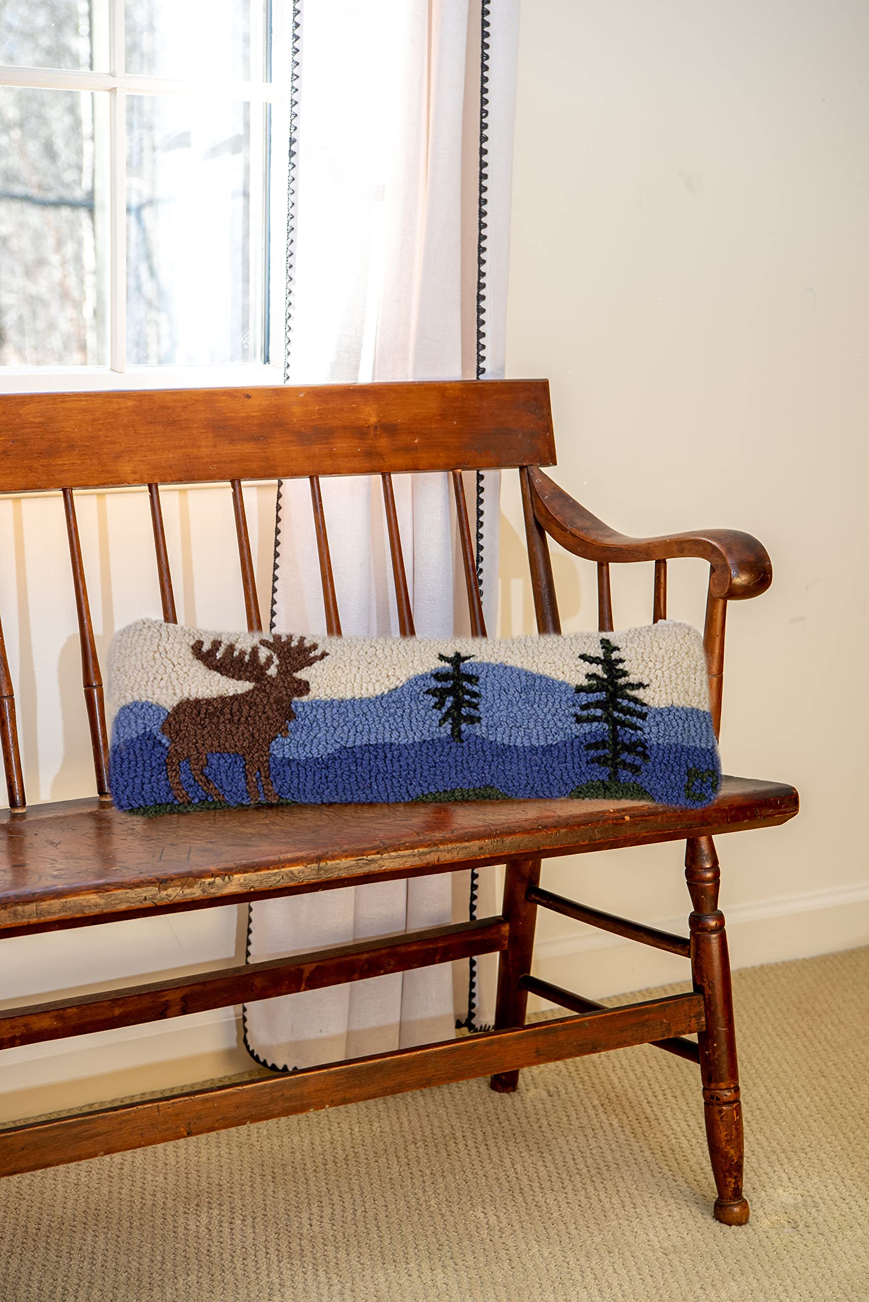 4 Corners Artist-Designed Mountain Moose Hand-Hooked Wool Decorative