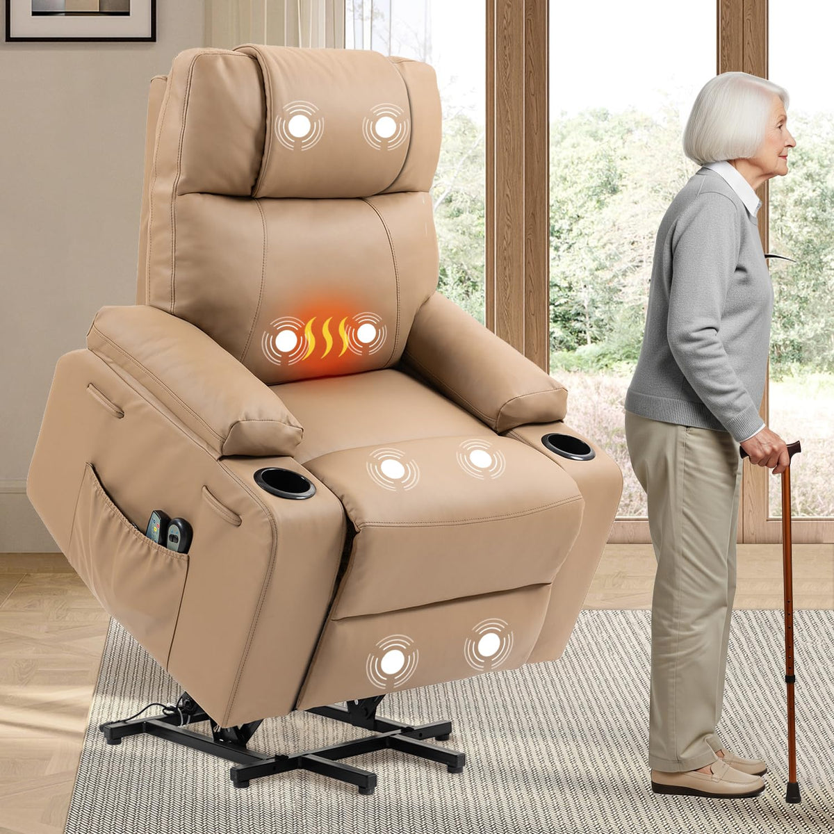 Power Lift Recliner Chair with Massage & Heat