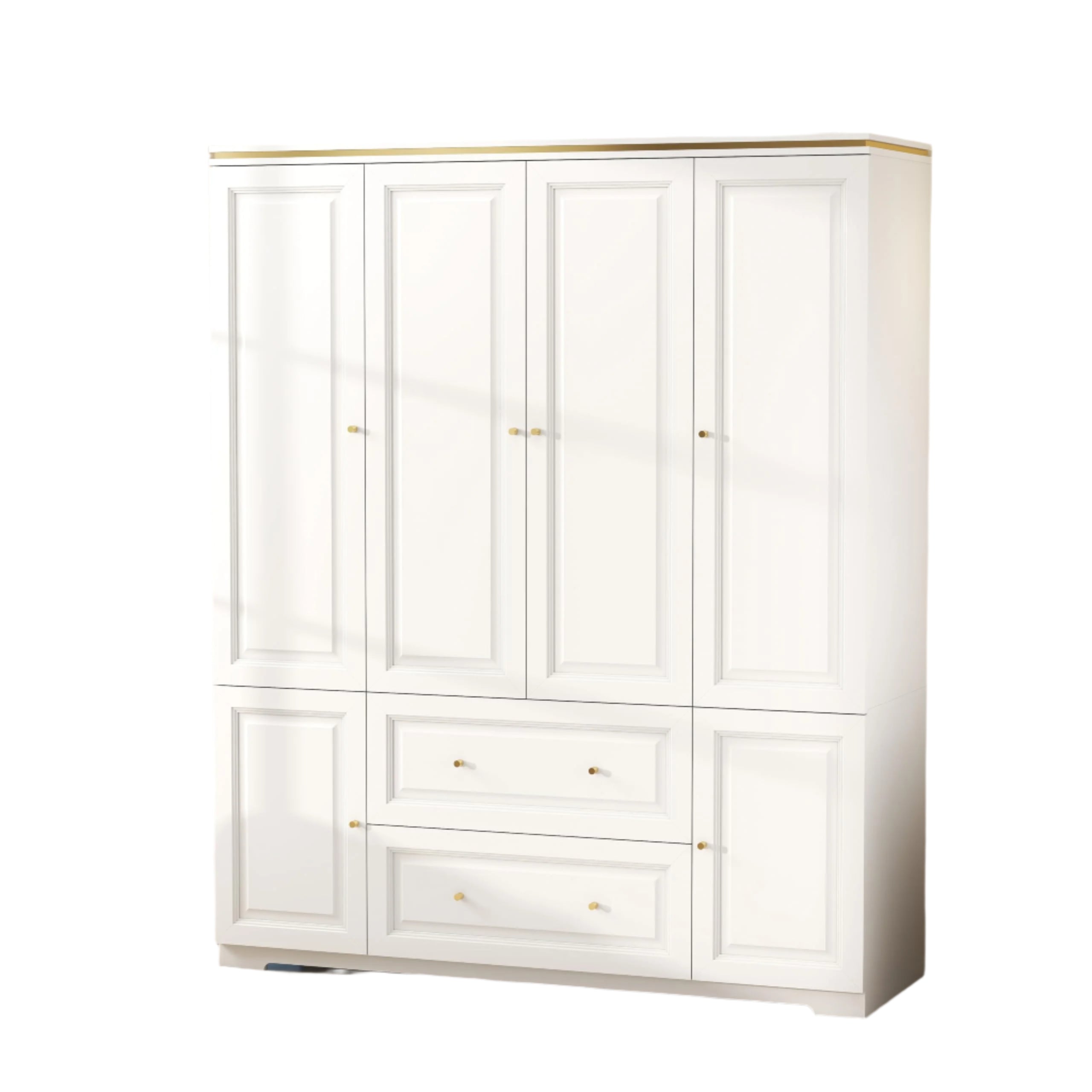 White Armoire Wardrobe Closet with Drawers: Wardrobe Closet