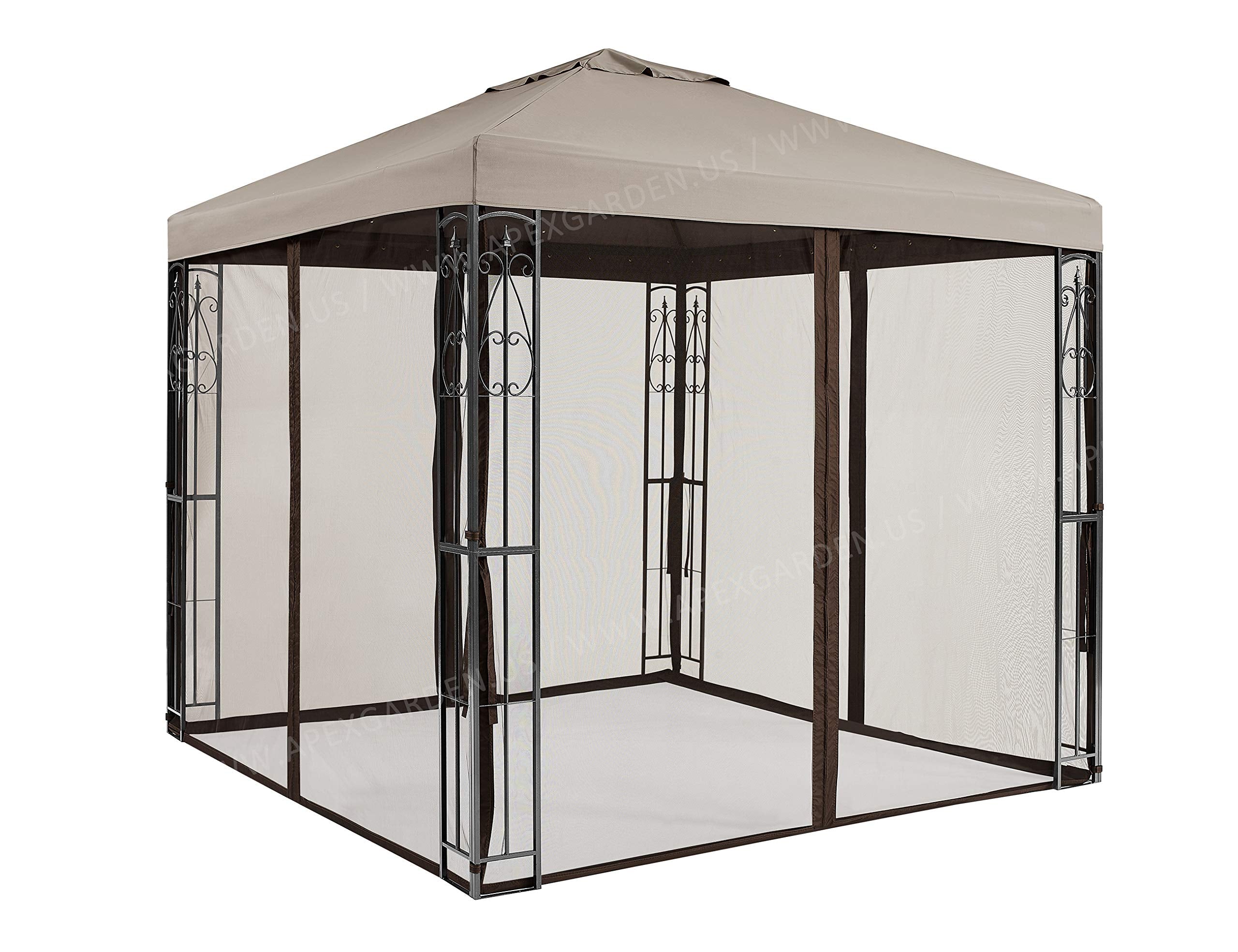 Rococo II Gazebo with Mosquito Net Tan