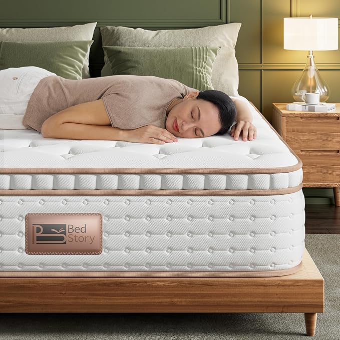 Firm Queen Mattress - 14 Inch Hybrid Mattress with Advanced Lumbar